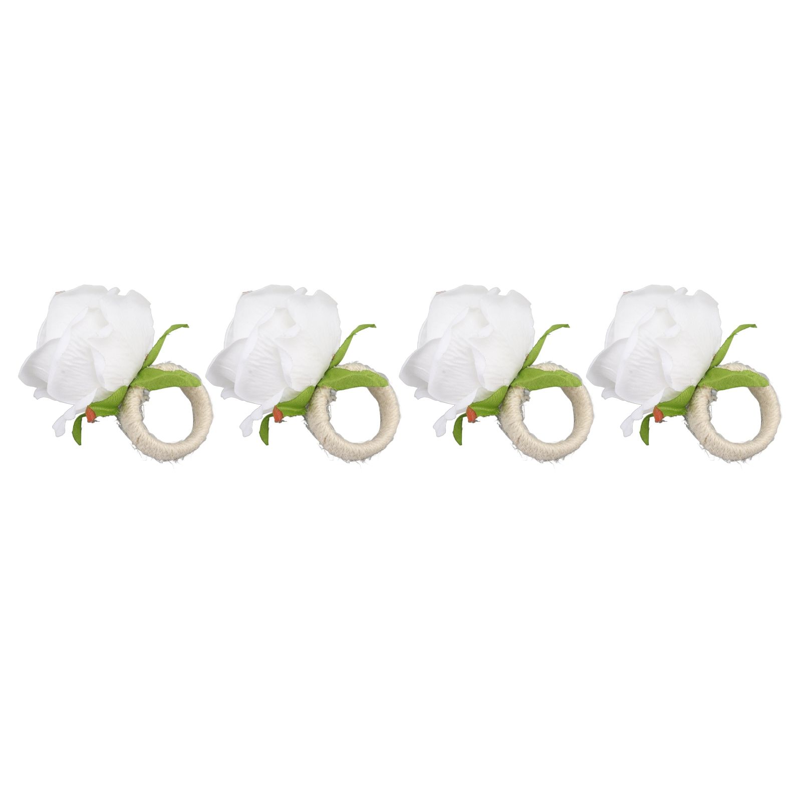 4PCS Rose Napkin Ring Simulated Plastic Reusable Vine Design Napkin Holder view 4