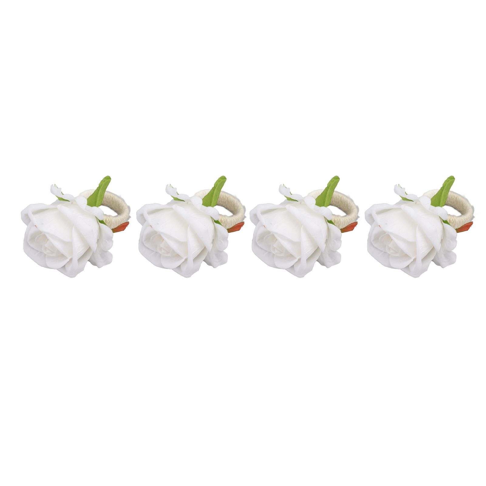 4PCS Rose Napkin Ring Simulated Plastic Reusable Vine Design Napkin Holder view 5