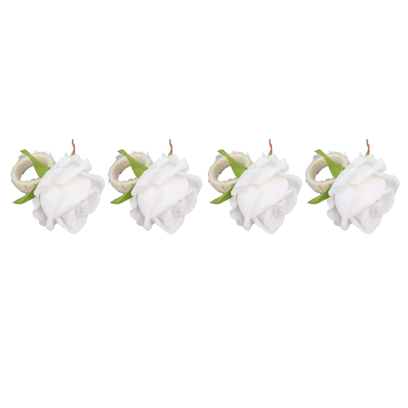 4PCS Rose Napkin Ring Simulated Plastic Reusable Vine Design Napkin Holder view 6