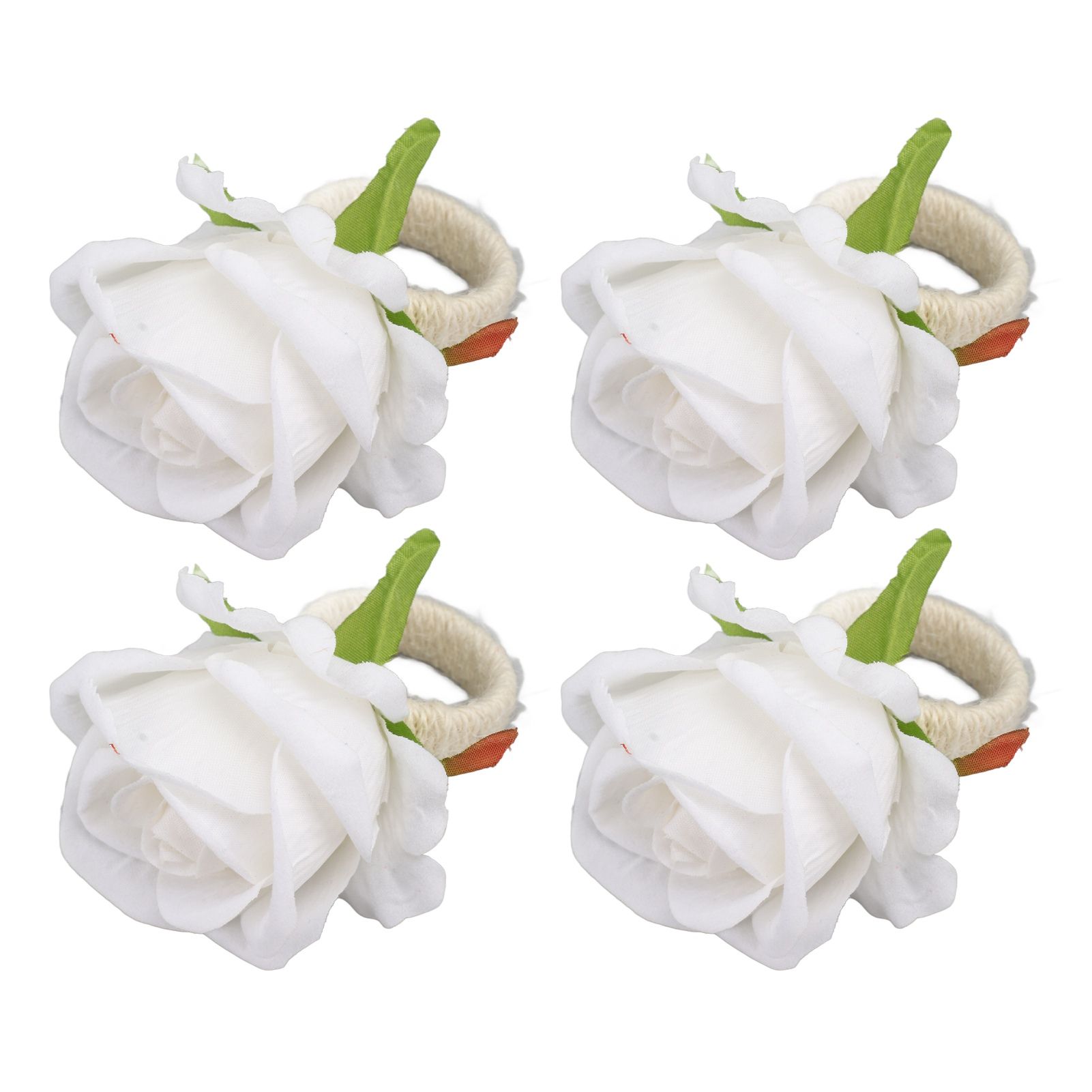 4PCS Rose Napkin Ring Simulated Plastic Reusable Vine Design Napkin Holder view 10