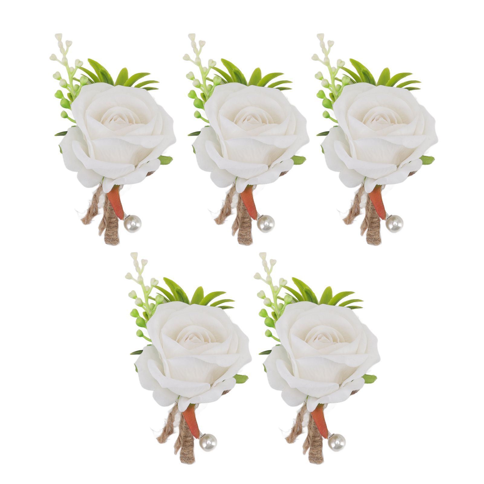 5PCS Wedding Boutonniere Pin Fixed Plastic Artificial Flower Corsage for Bride view 2