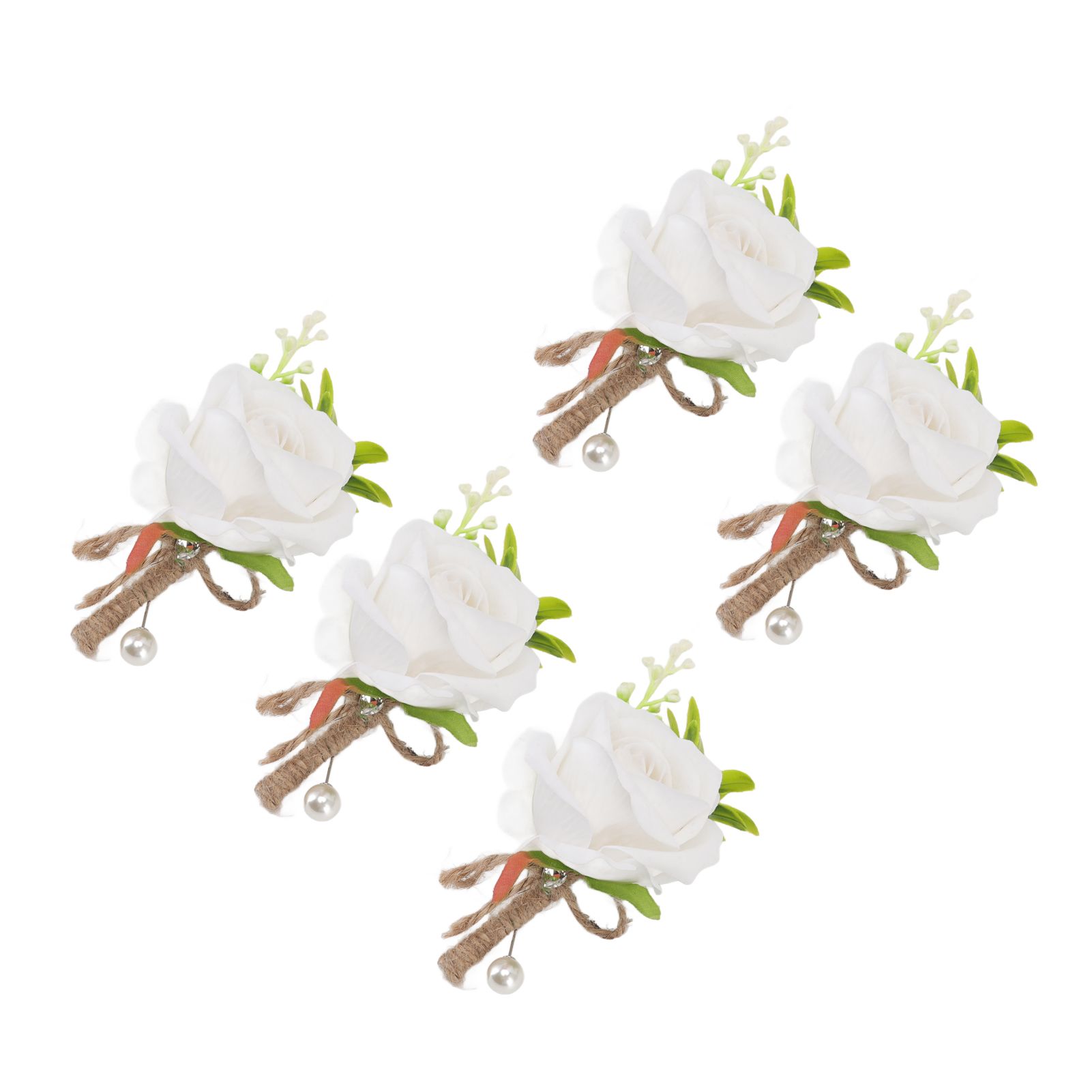 5PCS Wedding Boutonniere Pin Fixed Plastic Artificial Flower Corsage for Bride view 3