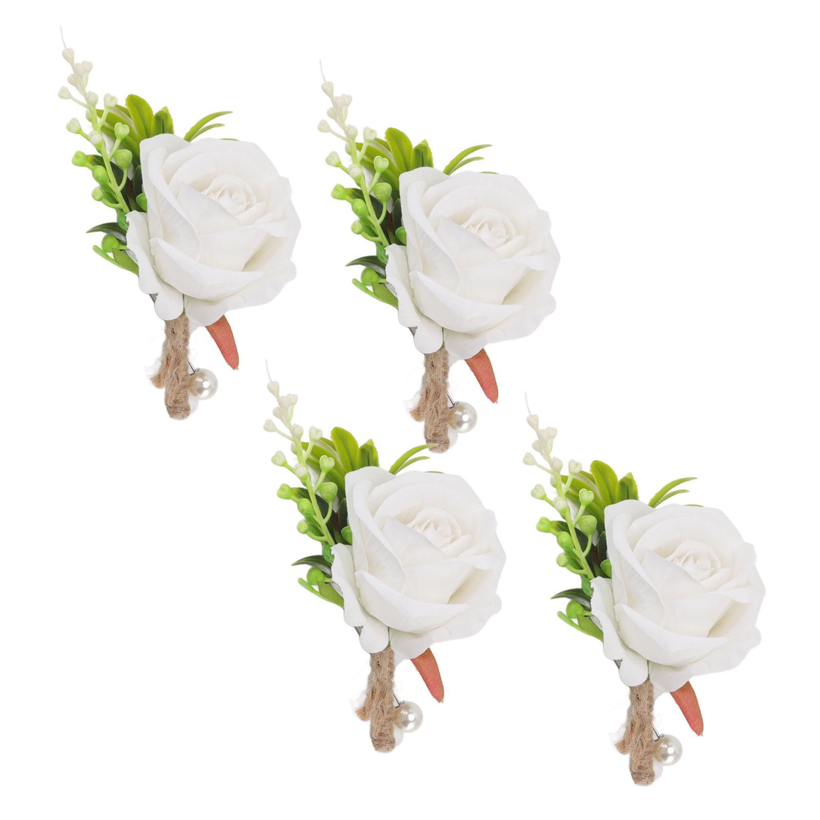 5PCS Wedding Boutonniere Pin Fixed Plastic Artificial Flower Corsage for Bride view 6