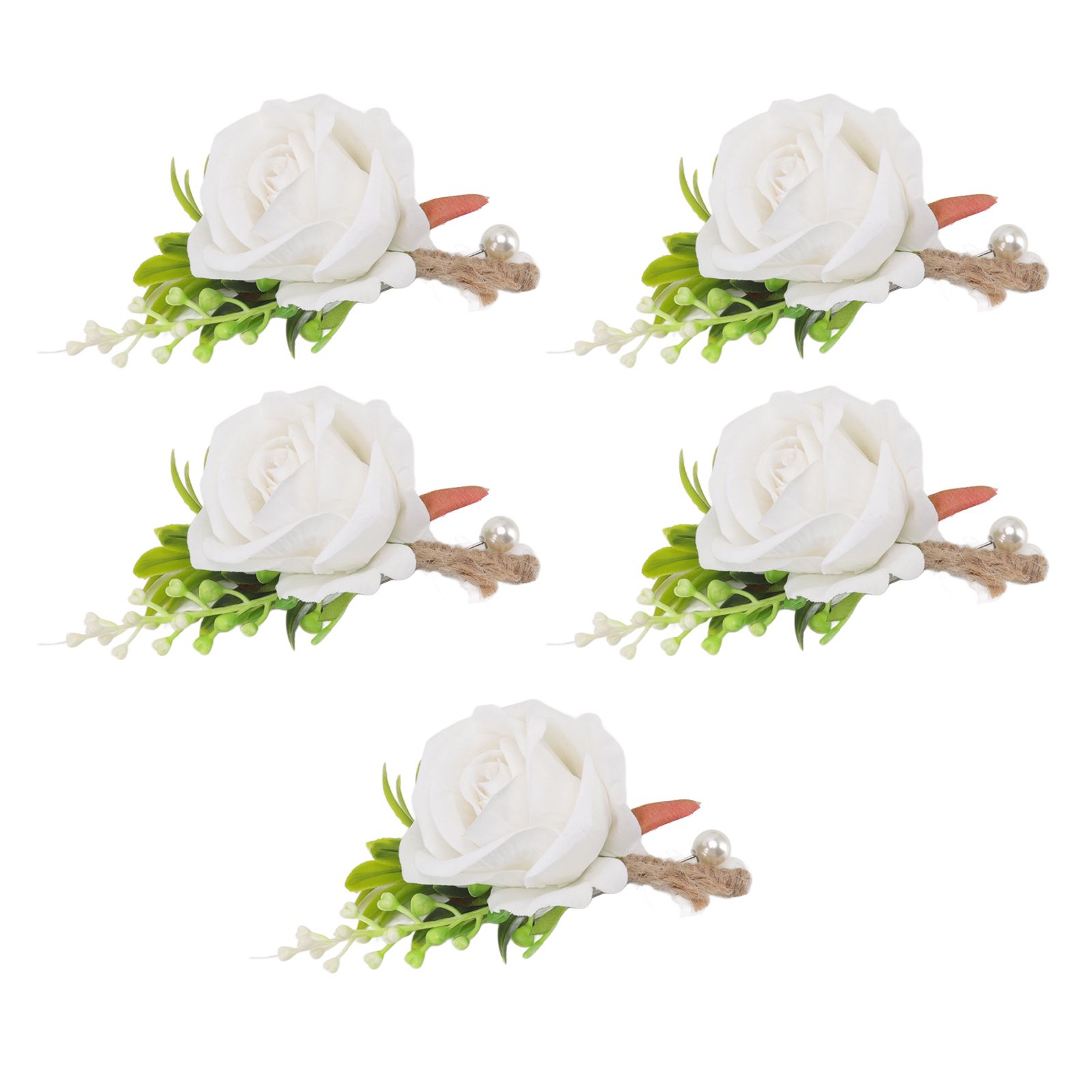 5PCS Wedding Boutonniere Pin Fixed Plastic Artificial Flower Corsage for Bride view 7