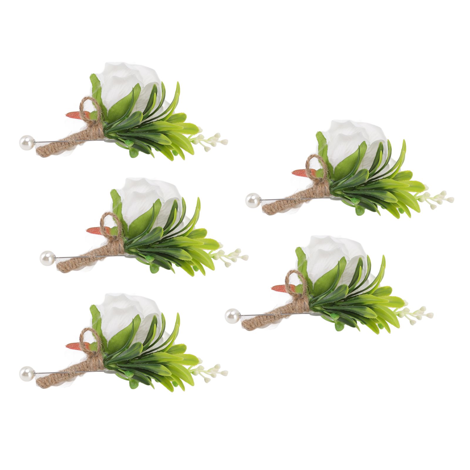 5PCS Wedding Boutonniere Pin Fixed Plastic Artificial Flower Corsage for Bride view 8