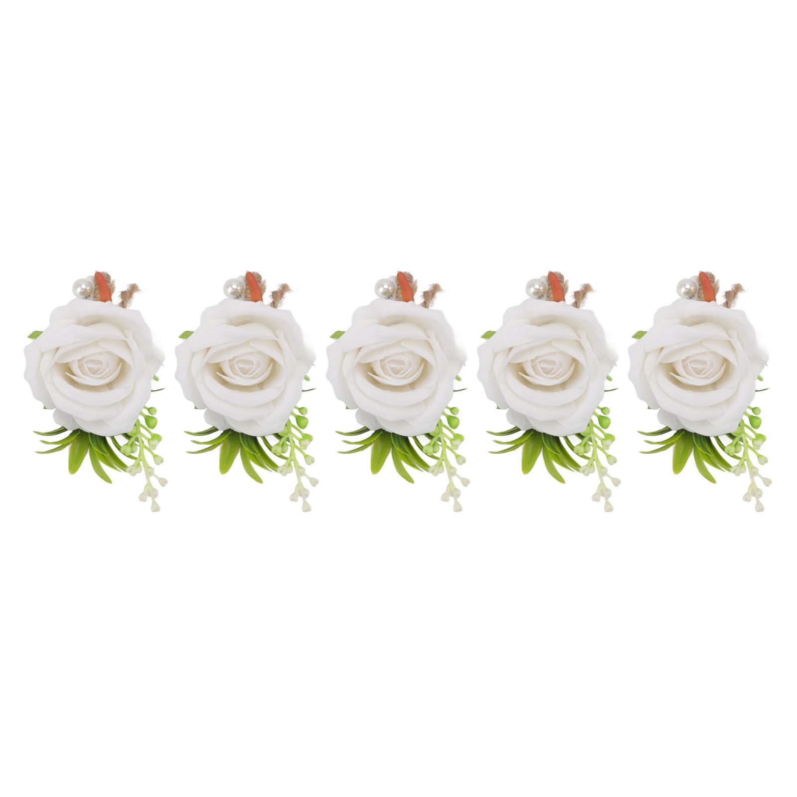 5PCS Wedding Boutonniere Pin Fixed Plastic Artificial Flower Corsage for Bride view 9