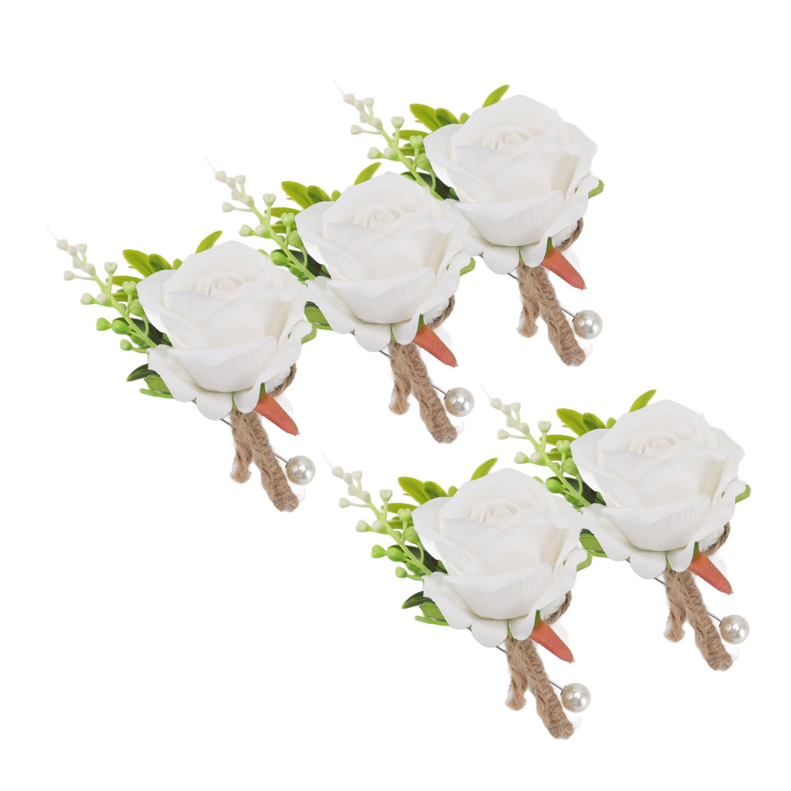 5PCS Wedding Boutonniere Pin Fixed Plastic Artificial Flower Corsage for Bride view 10