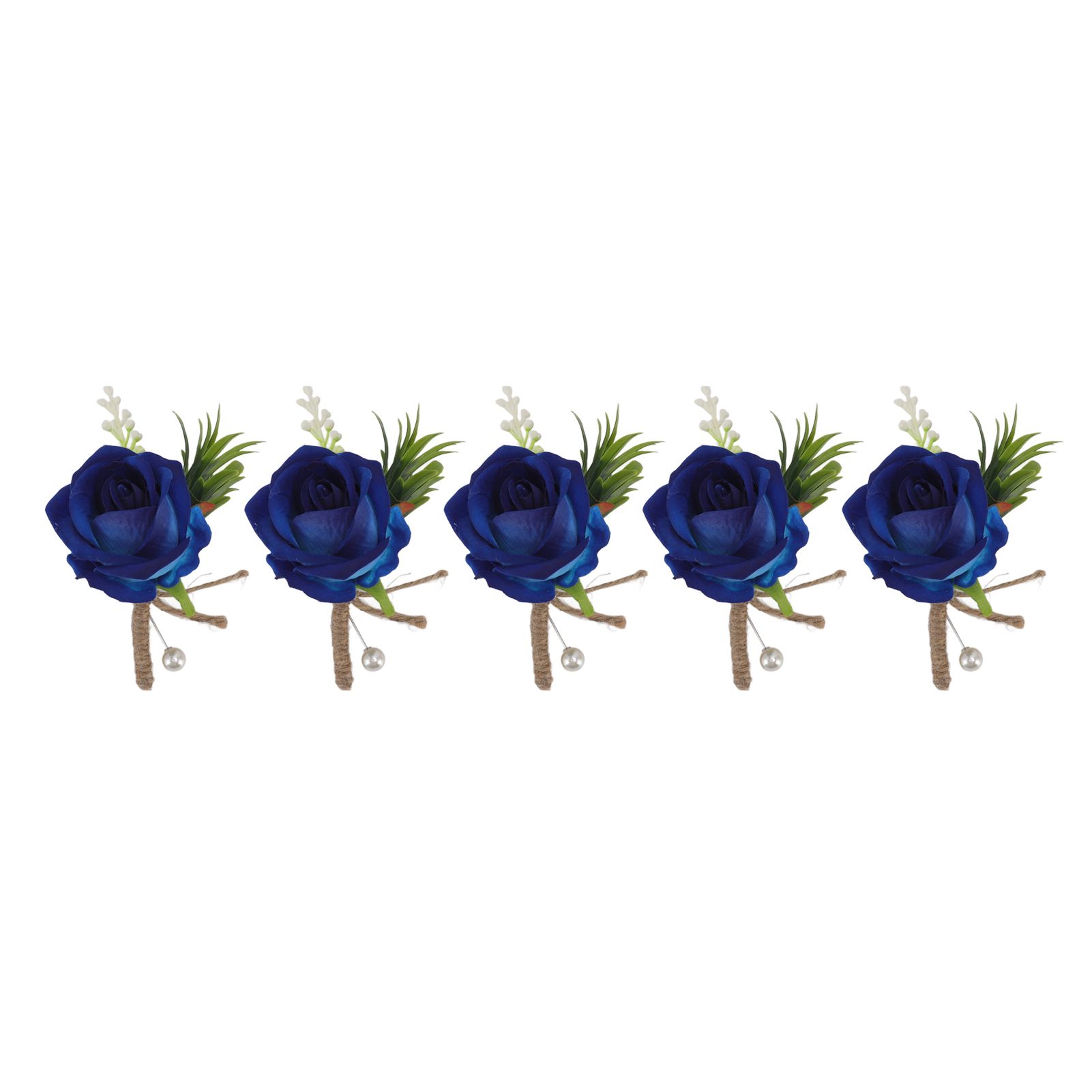5PCS Wedding Boutonniere Pin Fixed Plastic Artificial Flower Corsage for Bride — image 1