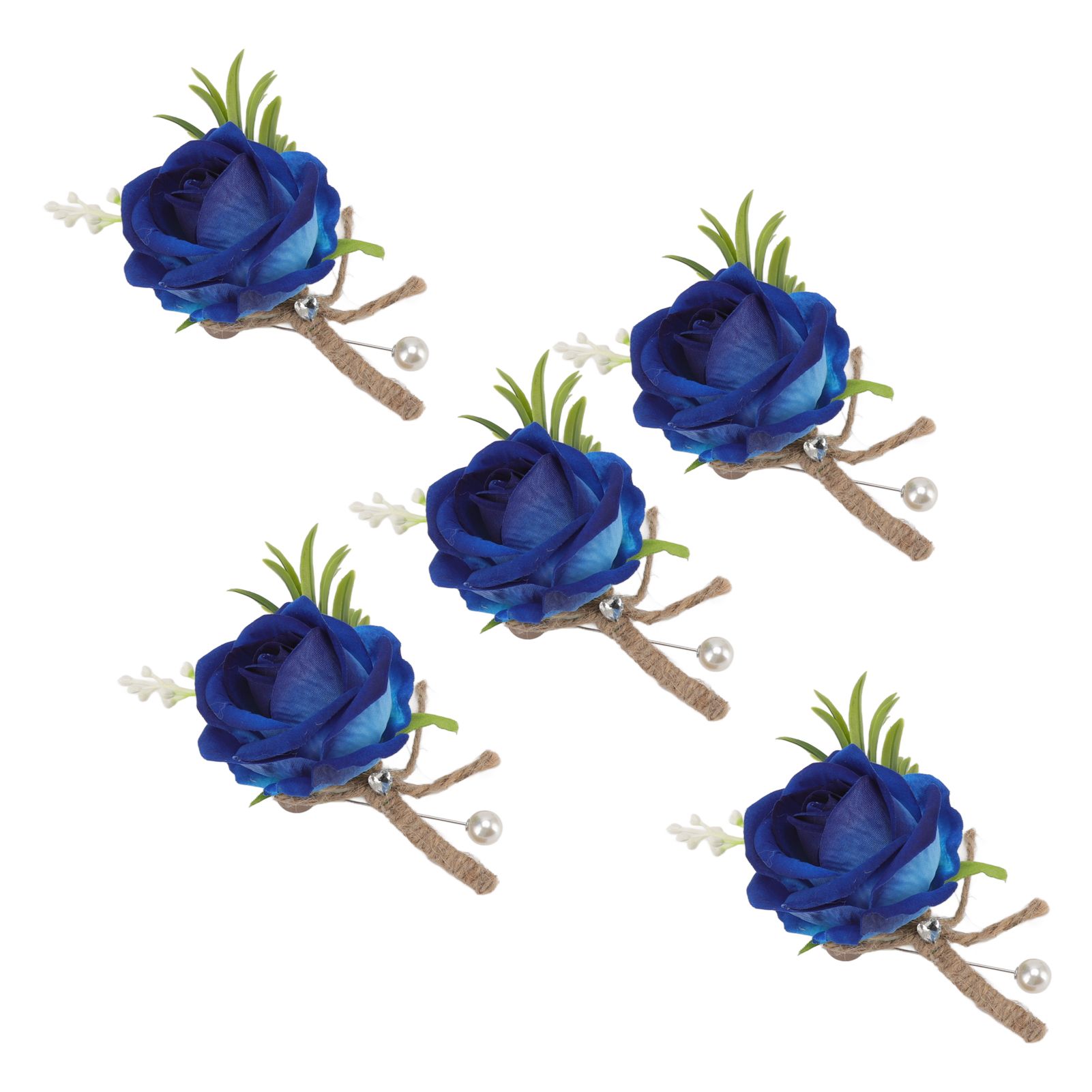 5PCS Wedding Boutonniere Pin Fixed Plastic Artificial Flower Corsage for Bride view 2