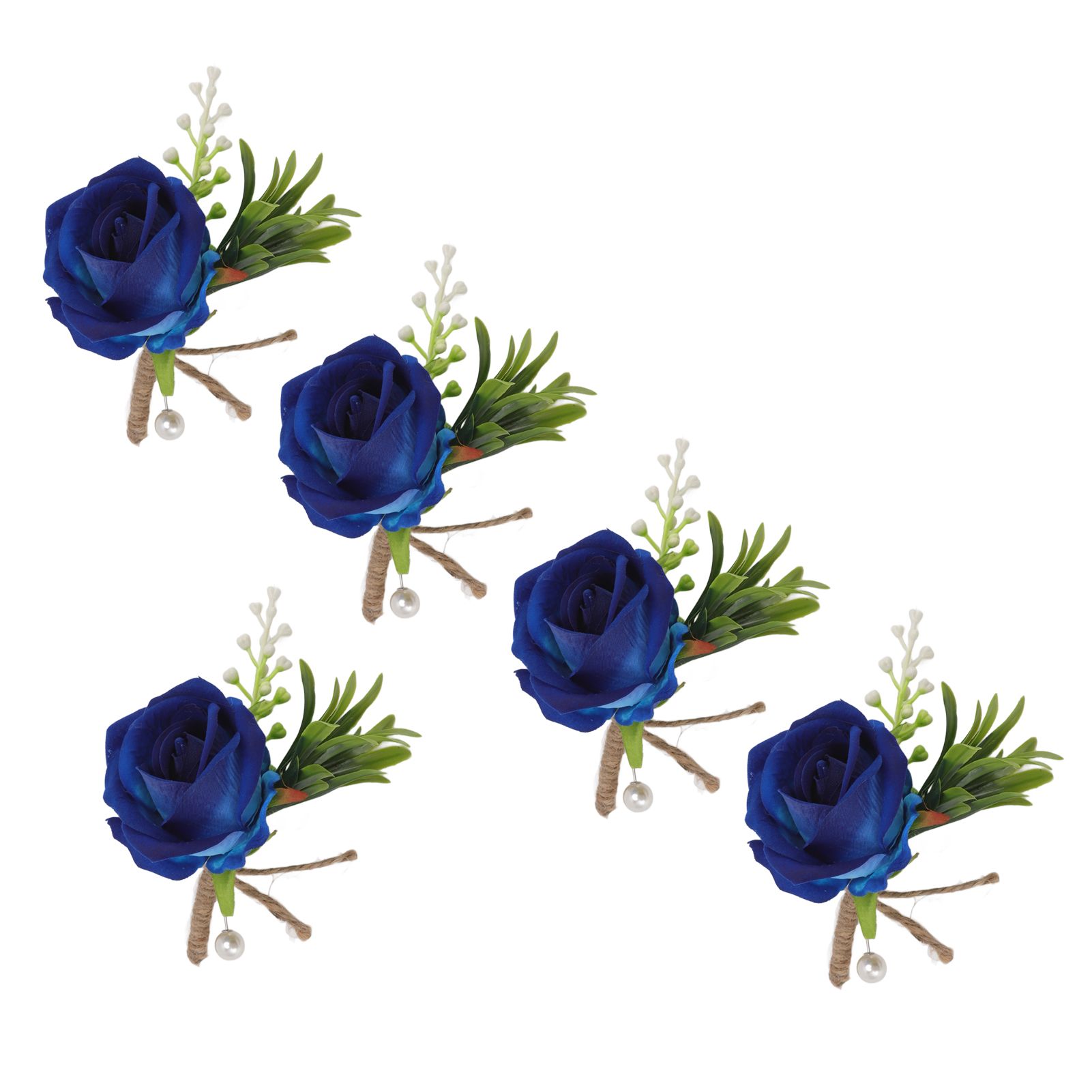 5PCS Wedding Boutonniere Pin Fixed Plastic Artificial Flower Corsage for Bride view 3