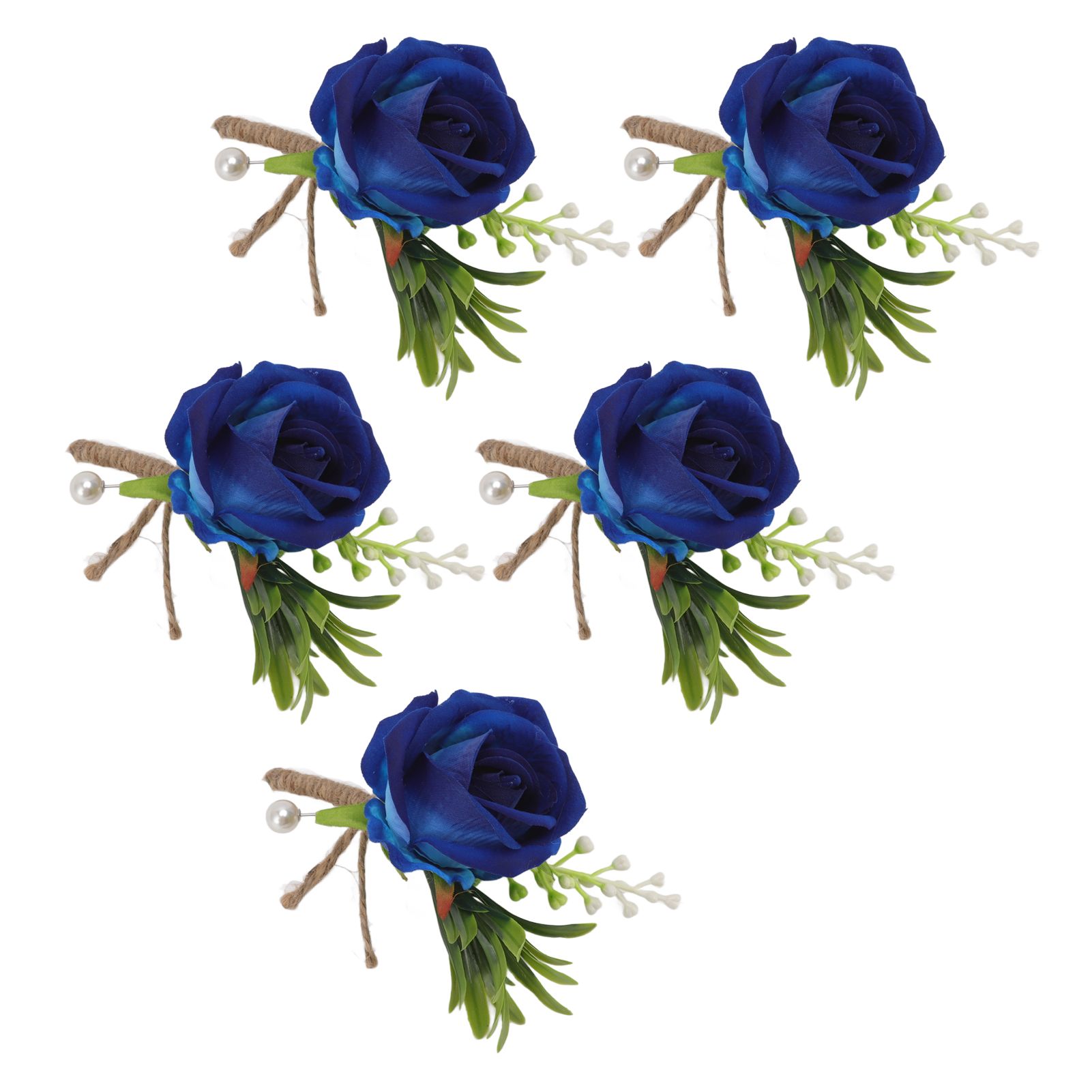 5PCS Wedding Boutonniere Pin Fixed Plastic Artificial Flower Corsage for Bride view 4