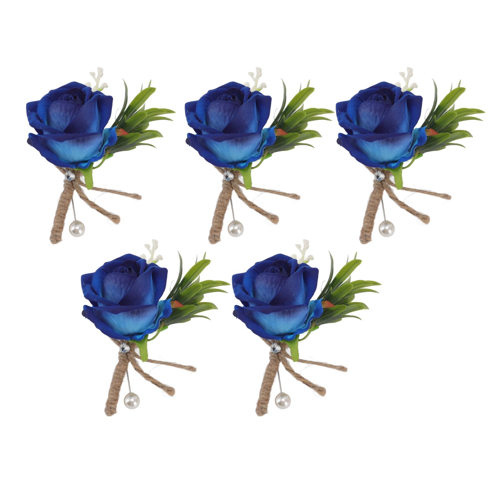 5PCS Wedding Boutonniere Pin Fixed Plastic Artificial Flower Corsage for Bride view 5