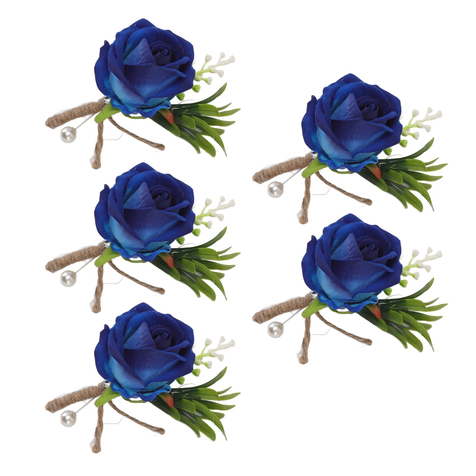 5PCS Wedding Boutonniere Pin Fixed Plastic Artificial Flower Corsage for Bride view 9