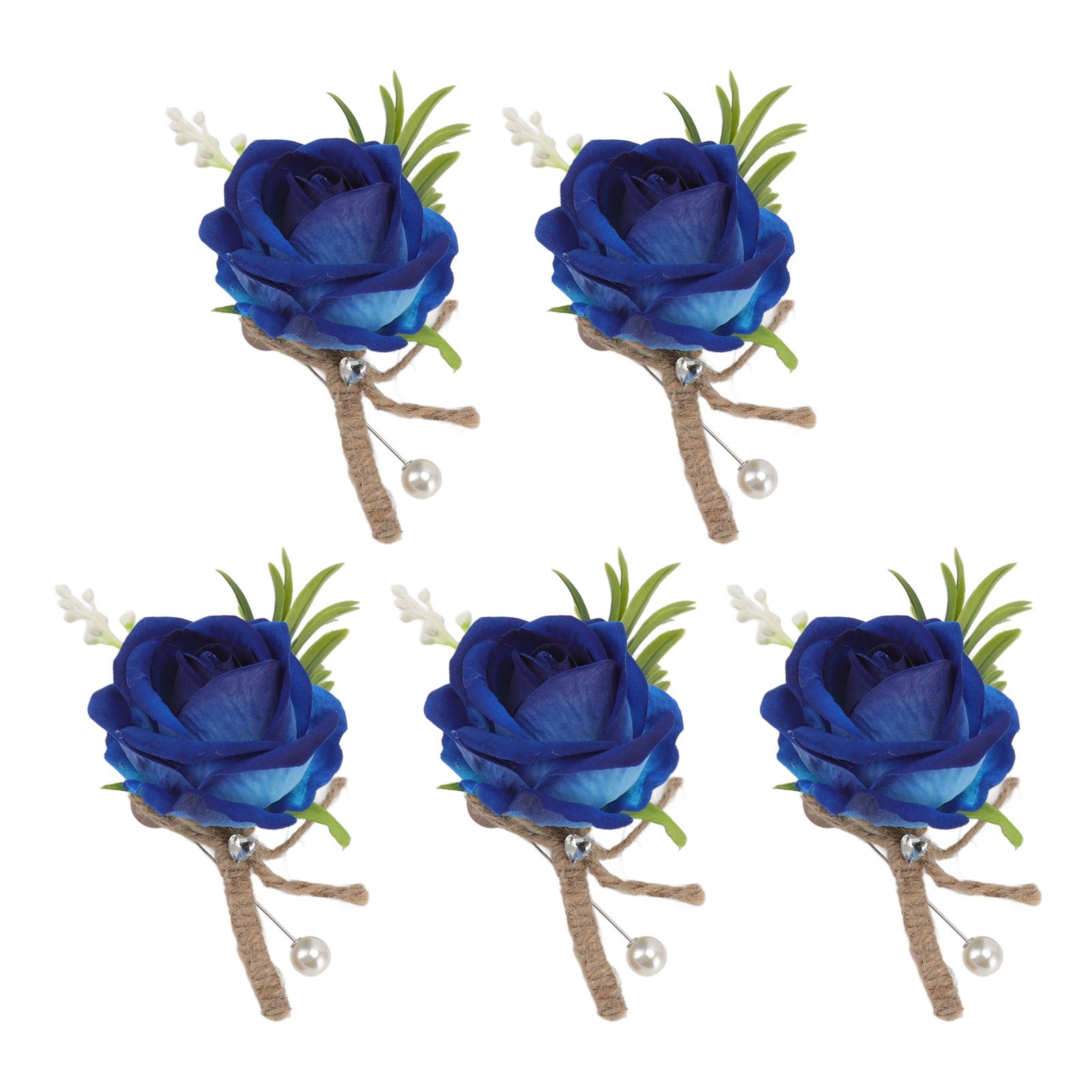5PCS Wedding Boutonniere Pin Fixed Plastic Artificial Flower Corsage for Bride view 10