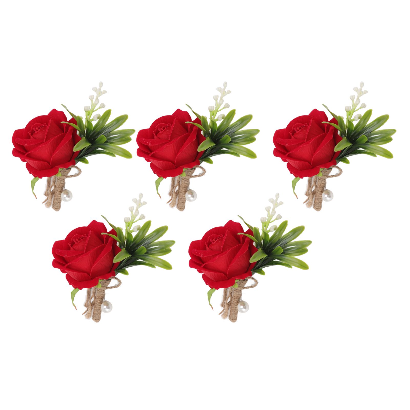 5PCS Wedding Boutonniere Pin Fixed Plastic Artificial Flower Corsage for Bride view 6