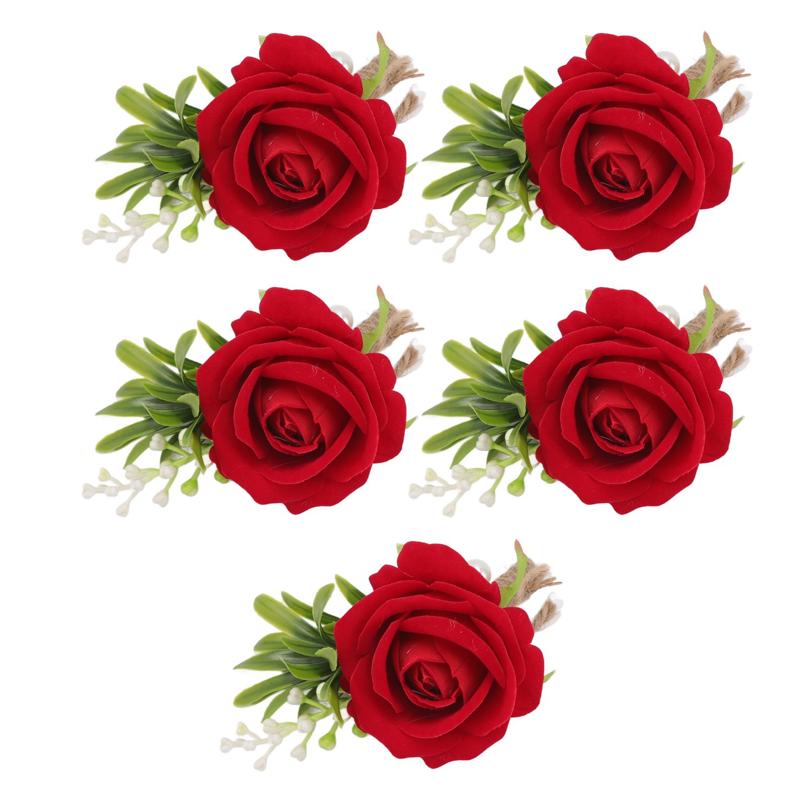 5PCS Wedding Boutonniere Pin Fixed Plastic Artificial Flower Corsage for Bride view 8