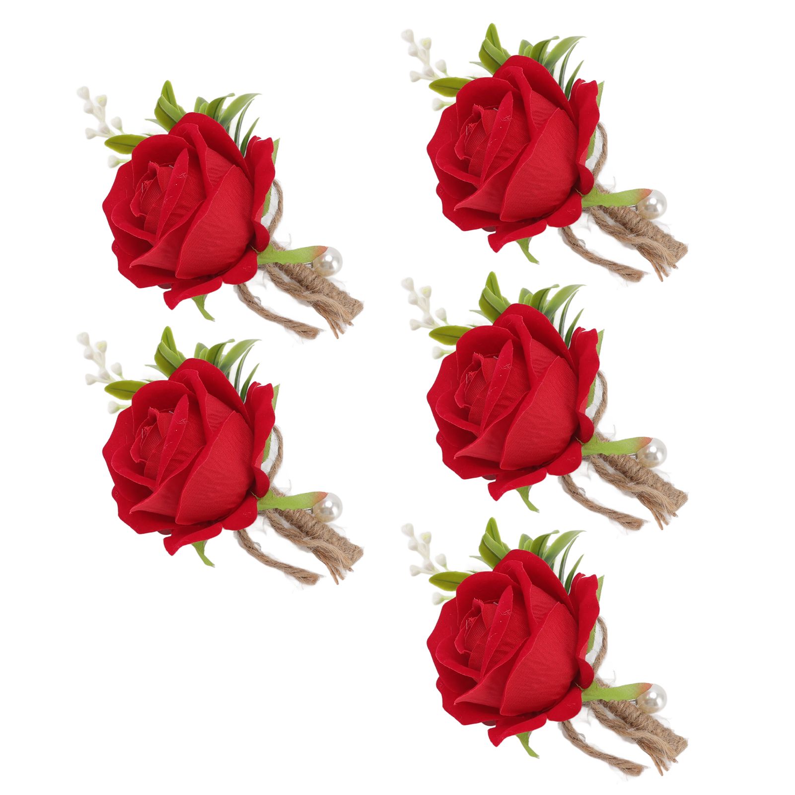 5PCS Wedding Boutonniere Pin Fixed Plastic Artificial Flower Corsage for Bride view 9