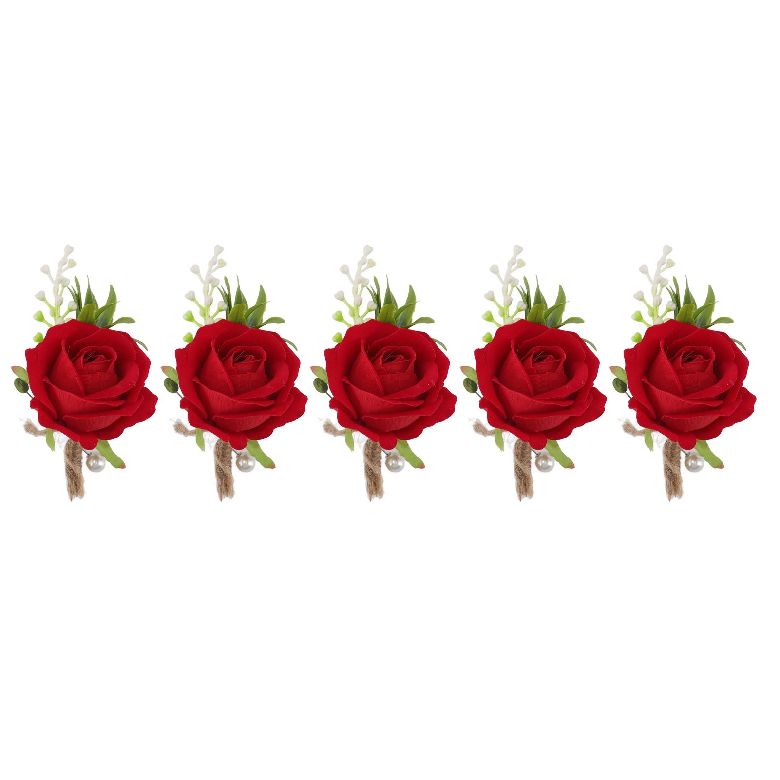 5PCS Wedding Boutonniere Pin Fixed Plastic Artificial Flower Corsage for Bride view 10