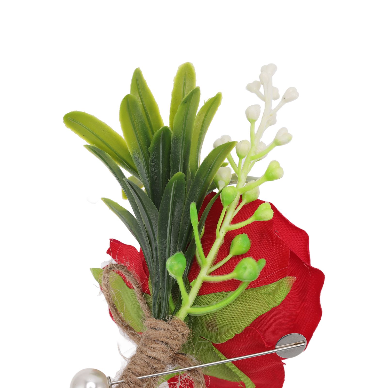 5PCS Wedding Boutonniere Pin Fixed Plastic Artificial Flower Corsage for Bride view 14