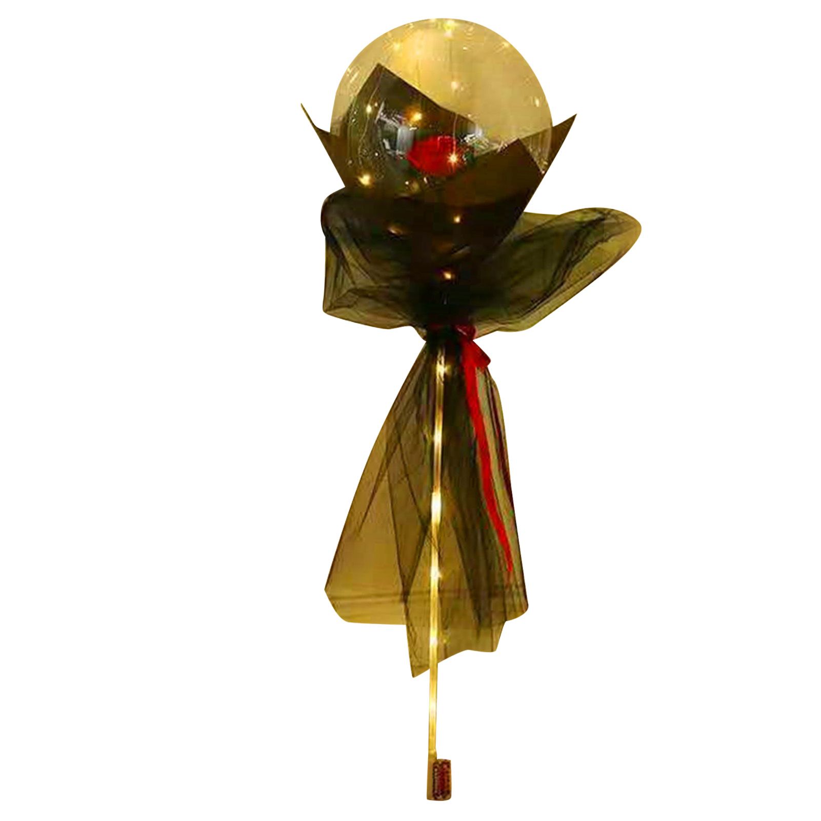 Luminous Balloon Rose Bouquet Transparent Ball Bouquet Valentines Day Gifts