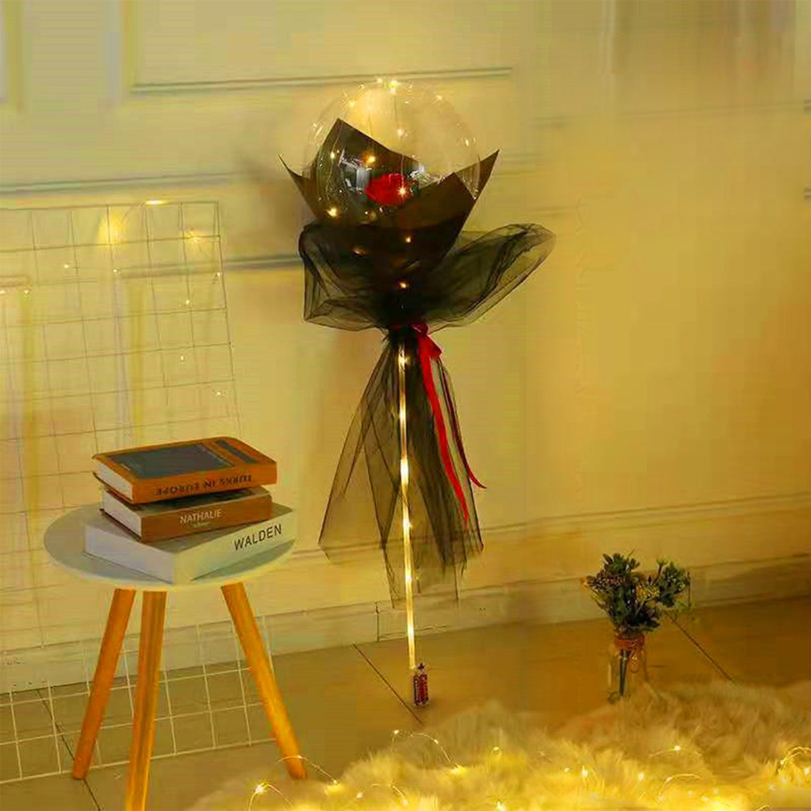 Luminous Balloon Rose Bouquet Transparent Ball Bouquet Valentines Day Gifts view 6