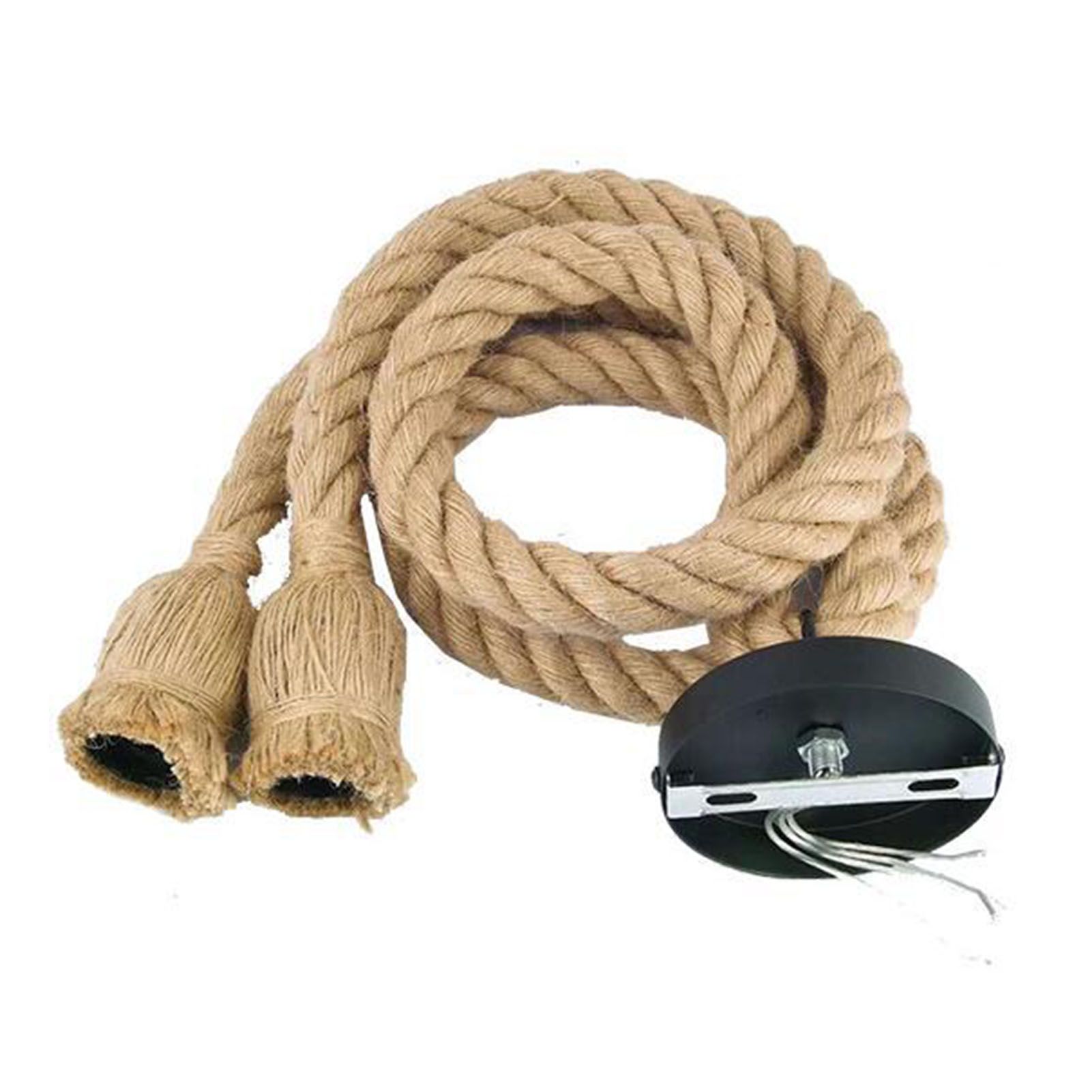 Pendant Light Hemp Rope Retro Industrial Style Hanging Lamp Ceiling Lamp Jute view 2