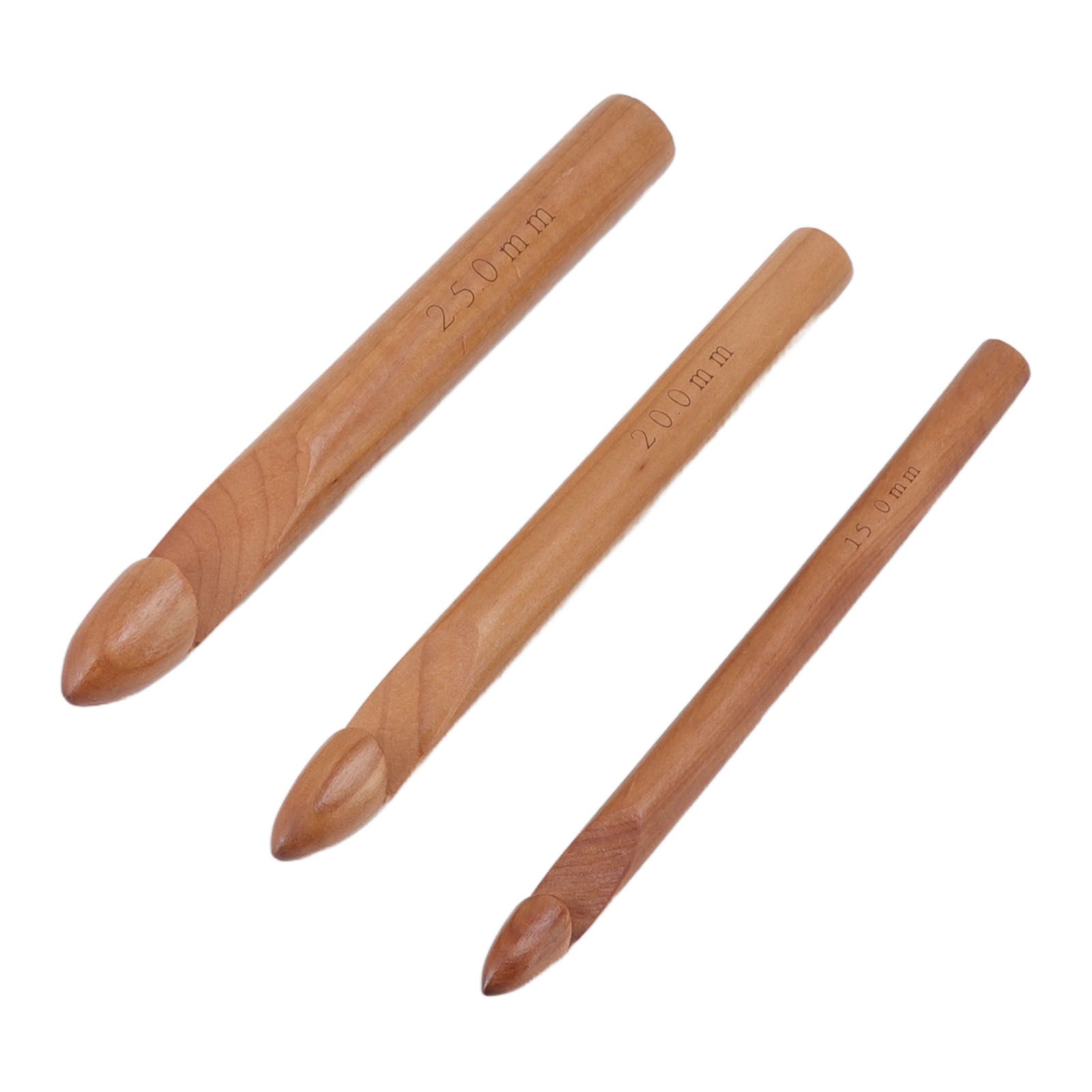 Single Head Wooden Crochet Hooks 25mm 20mm 15mm Crochet Hook for Sweaters Hats view 5