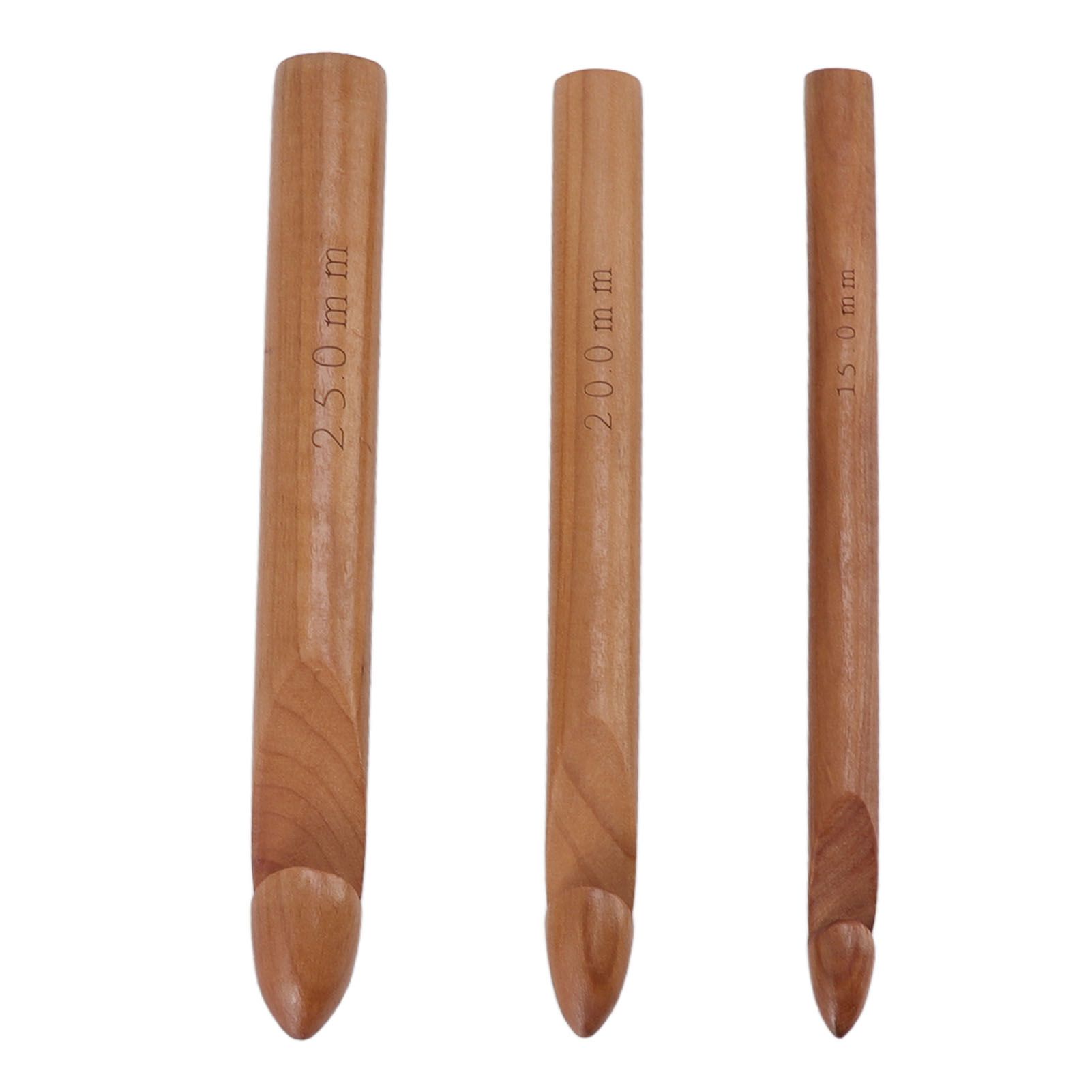 Single Head Wooden Crochet Hooks 25mm 20mm 15mm Crochet Hook for Sweaters Hats view 8