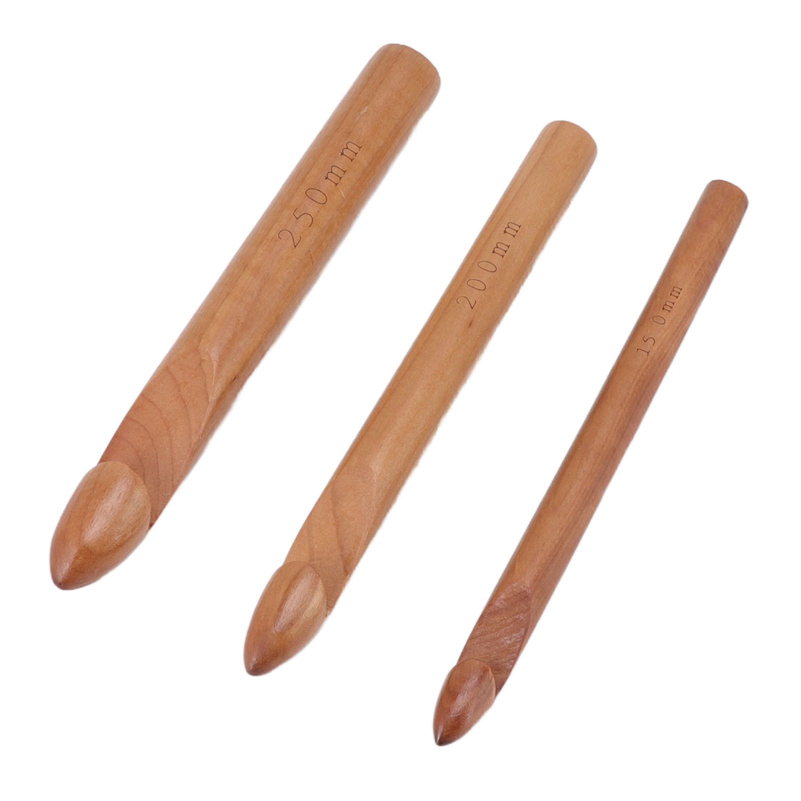 Single Head Wooden Crochet Hooks 25mm 20mm 15mm Crochet Hook for Sweaters Hats view 9