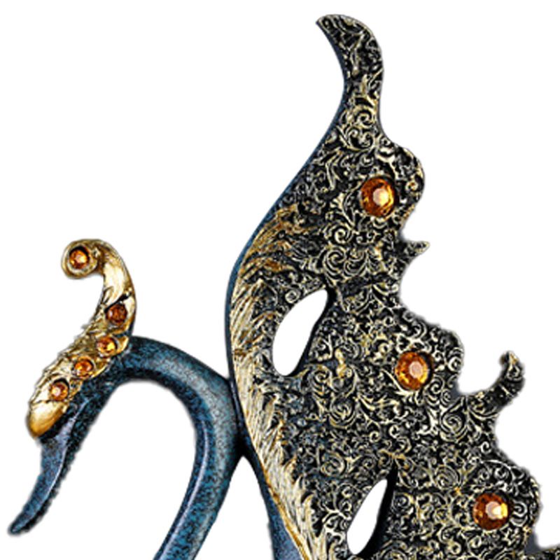 2PCS Peacock Ornaments Natural Resin Desktop Peacock Sculpture for Wine view 10