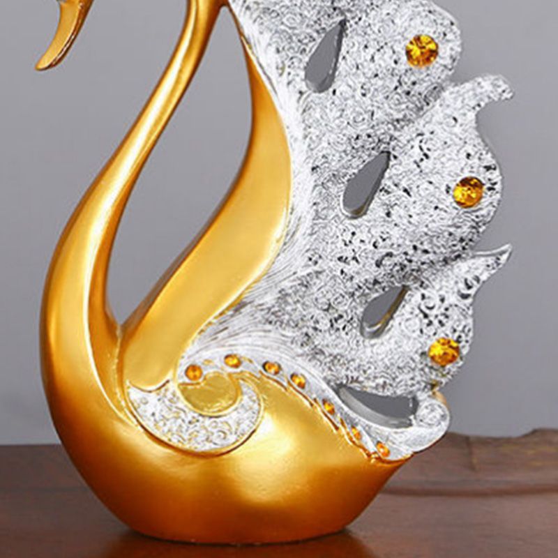 2PCS Peacock Ornaments Natural Resin Desktop Peacock Sculpture for Wine view 11