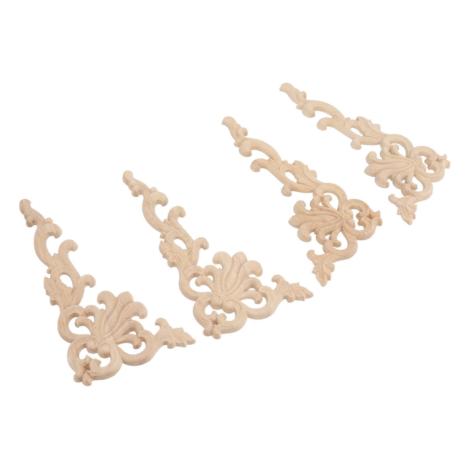 4Pcs Wood Corner Applique Decorative Carved Corner Onlay Applique for Cabinet view 2
