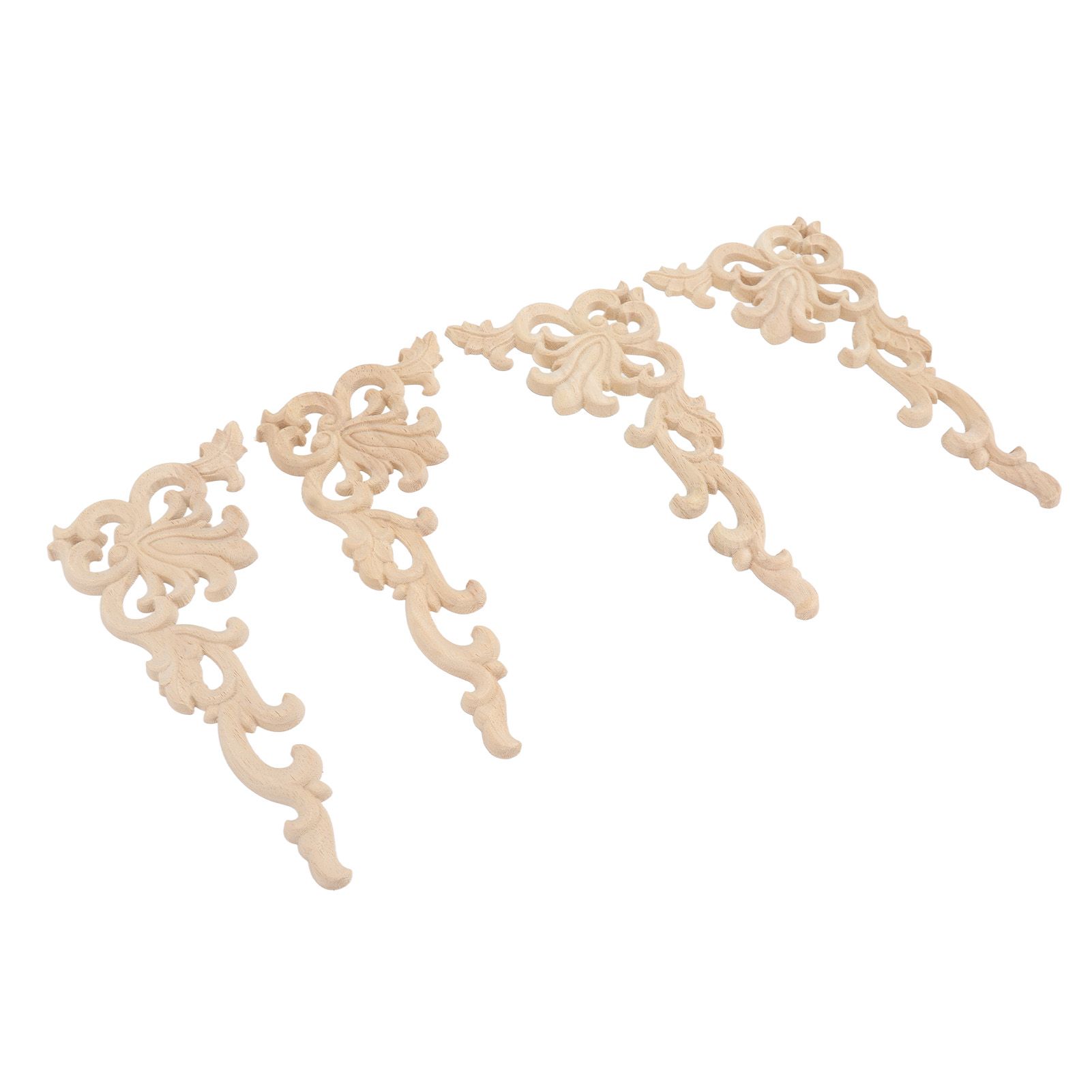 4Pcs Wood Corner Applique Decorative Carved Corner Onlay Applique for Cabinet view 7