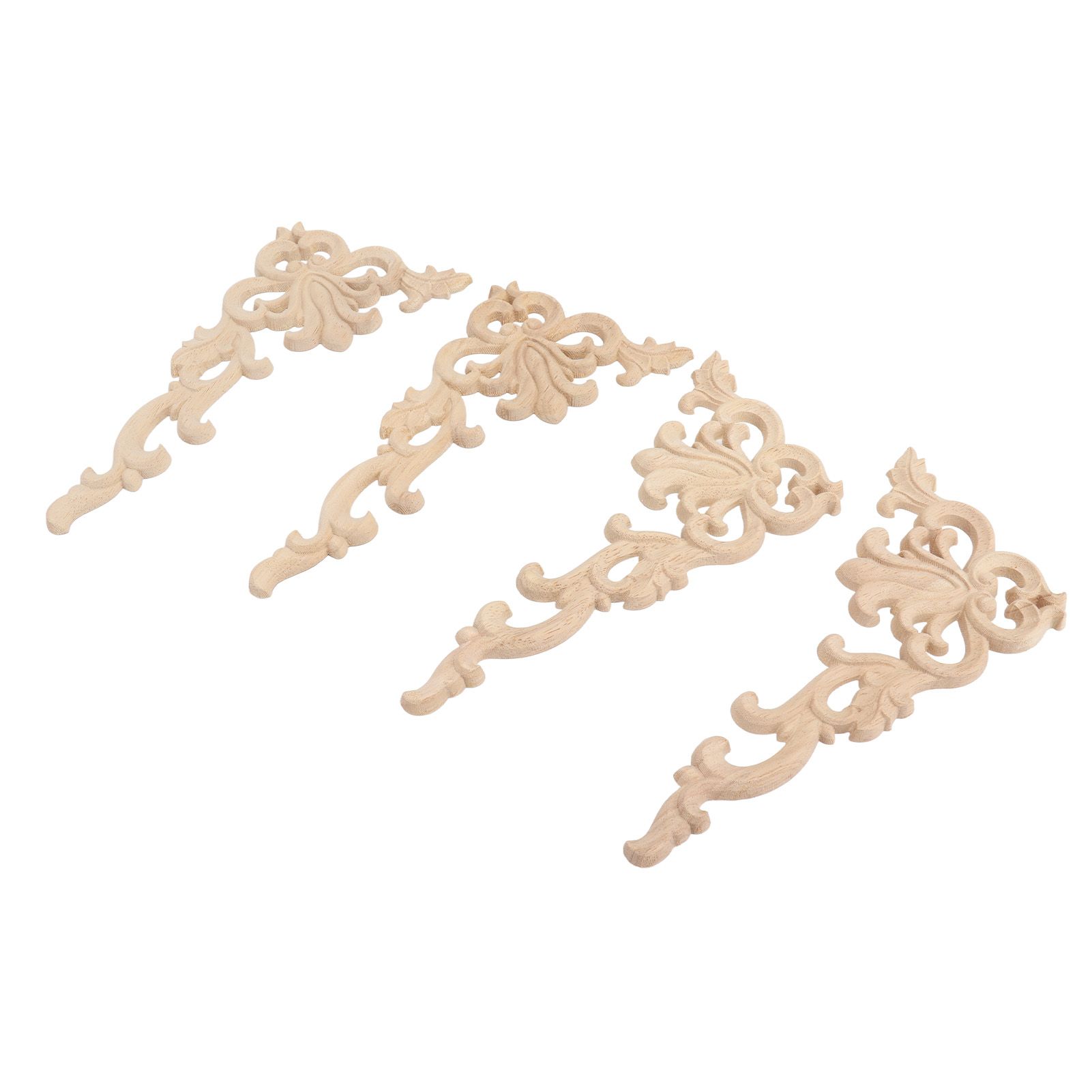 4Pcs Wood Corner Applique Decorative Carved Corner Onlay Applique for Cabinet view 8