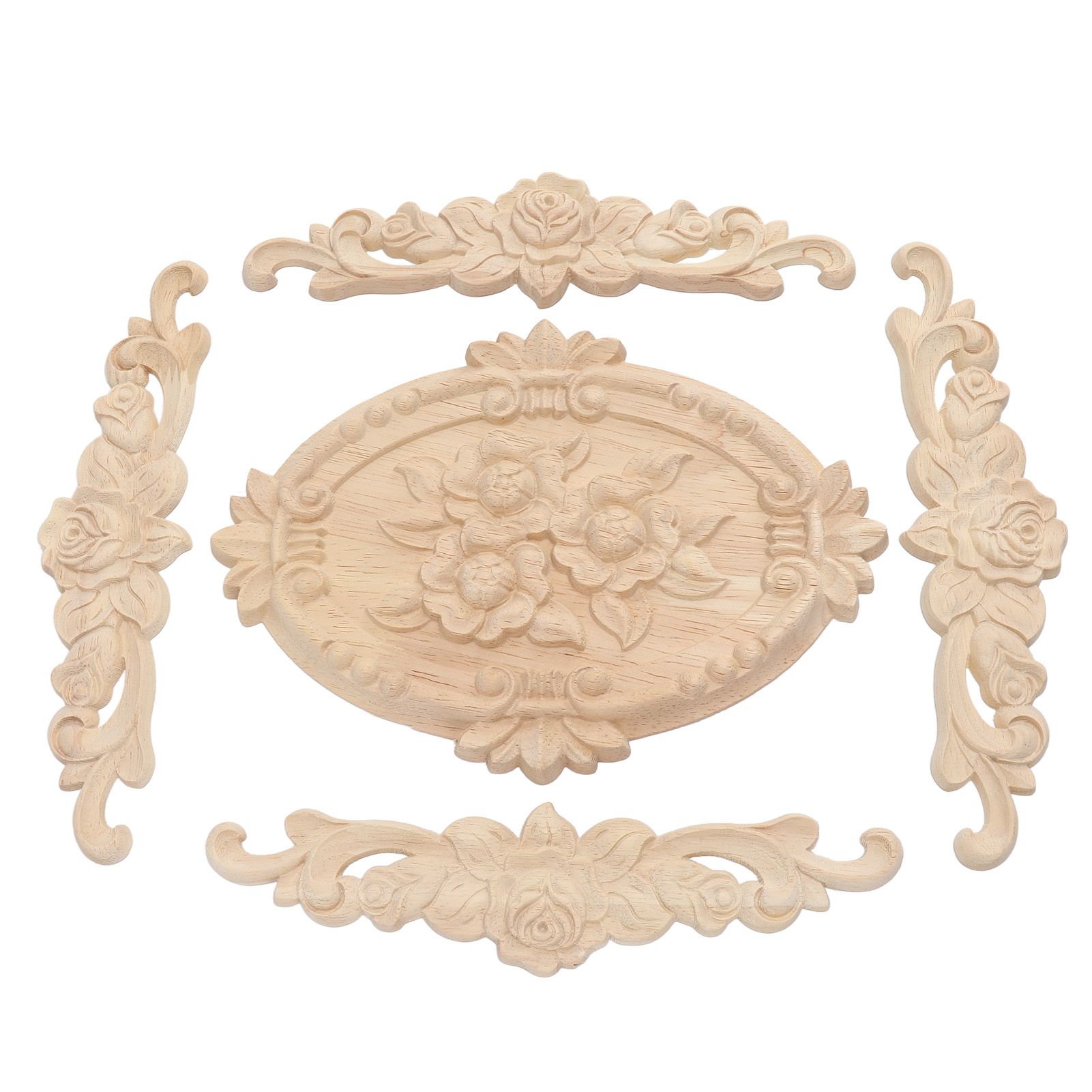 Wood Appliques European Style Exquisite Appearance Decorative Wood Carved view 4