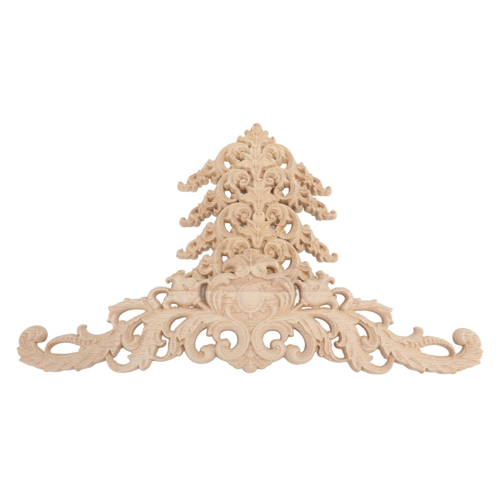 5Pcs Wooden Appliques Onlays Rubber Wood Carved 4 Corner Onlays and 1 Long view 2