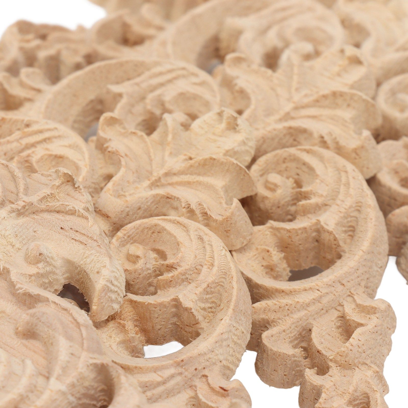 5Pcs Wooden Appliques Onlays Rubber Wood Carved 4 Corner Onlays and 1 Long view 13
