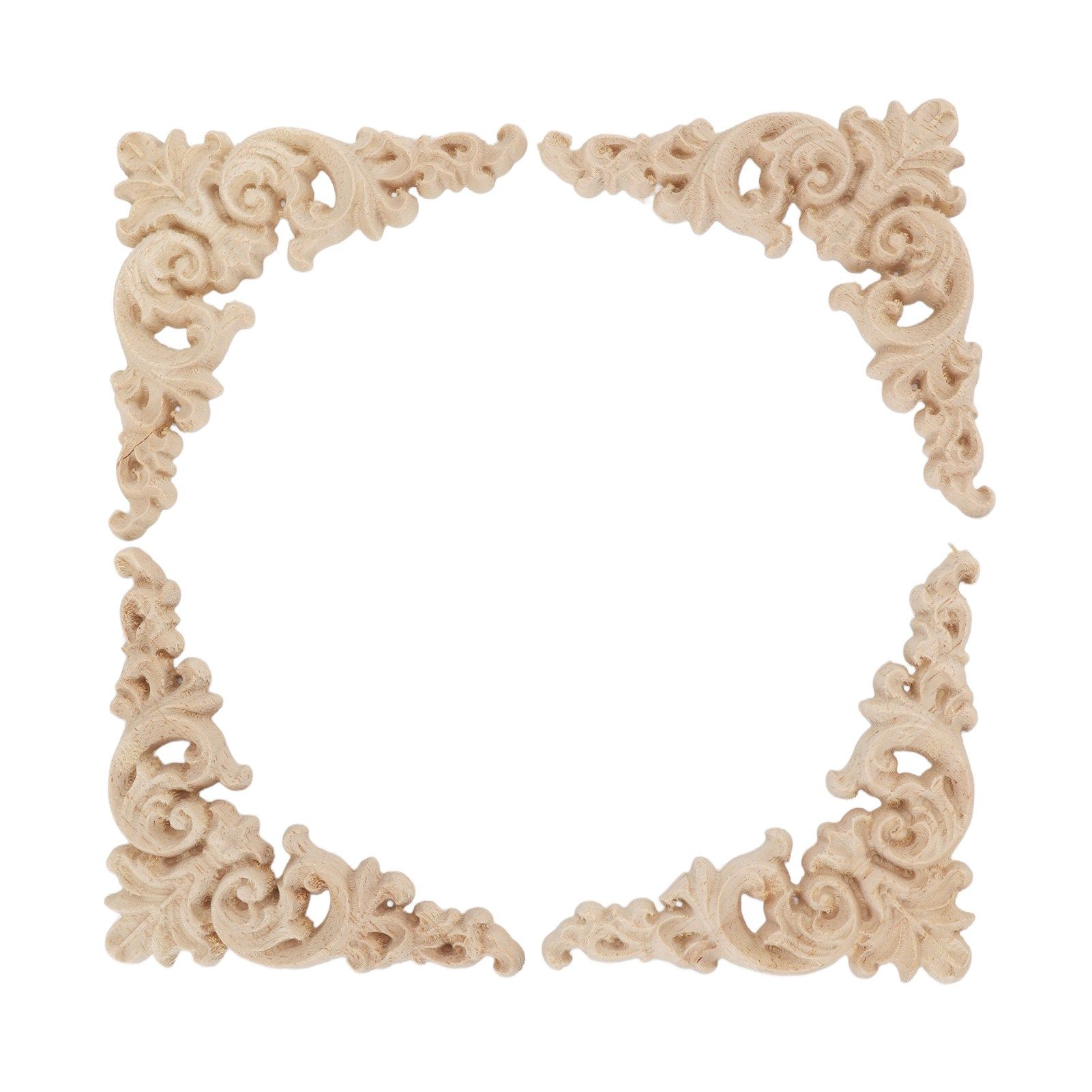 5Pcs Wooden Appliques Onlays Rubber Wood Carved 4 Corner Onlays and 1 Long view 14