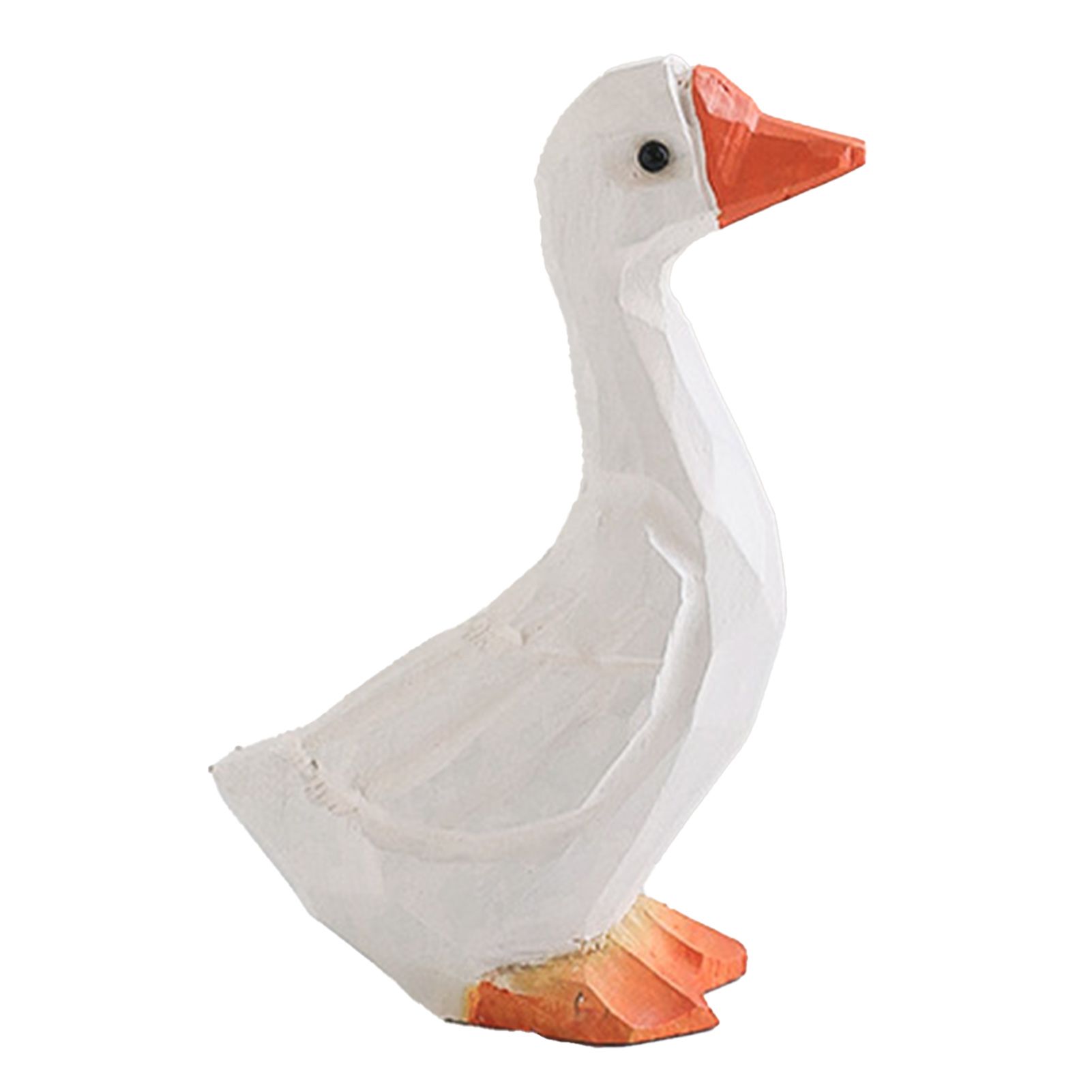White Duck Ornaments Gypsum Lifelike Duck Figurine Decoration for Home — image 1