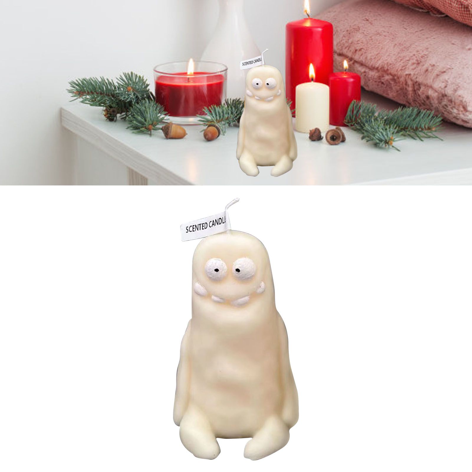Clay Man Shaped Candle Cartoon Fragrant Candles Funny Ugly Cute Candle view 5