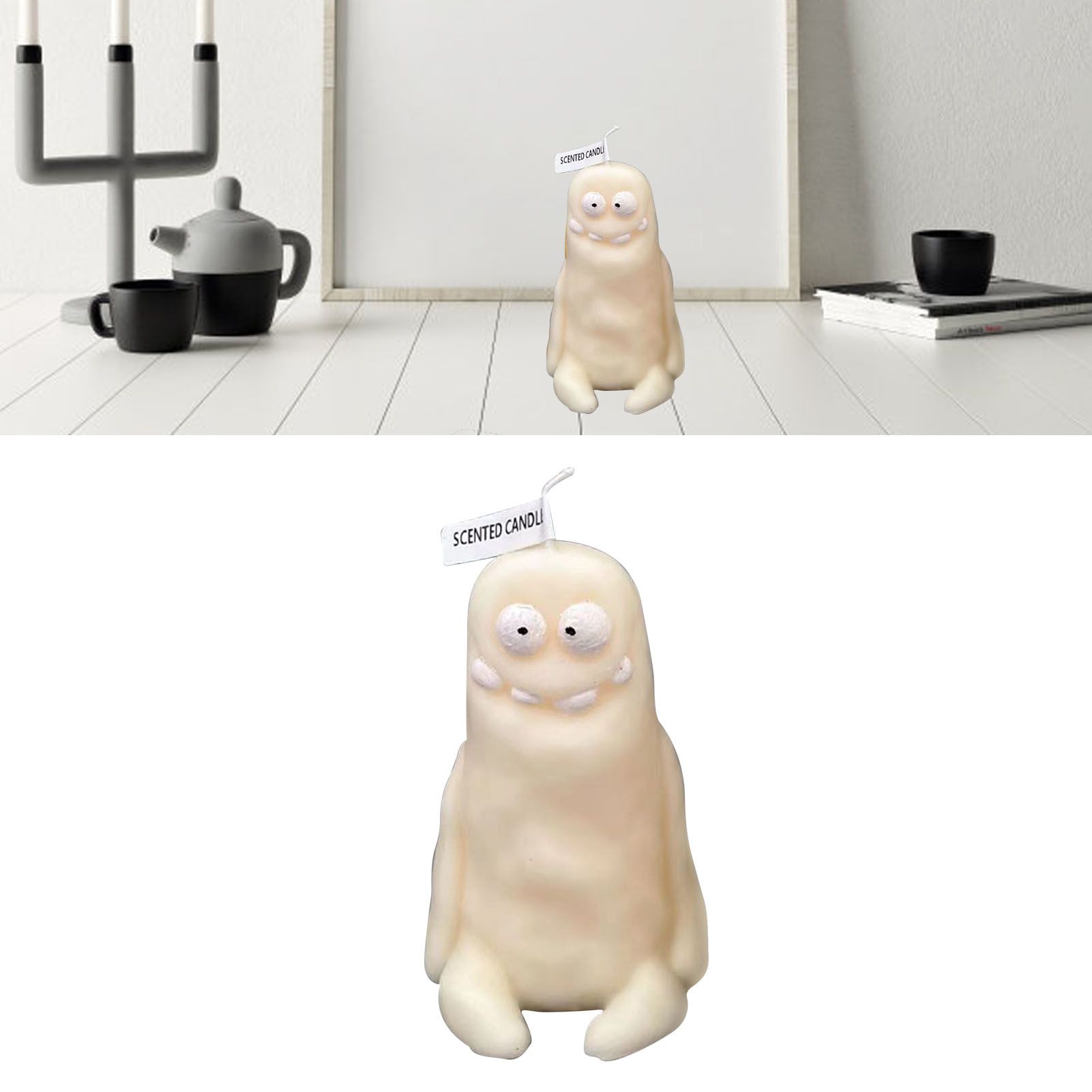 Clay Man Shaped Candle Cartoon Fragrant Candles Funny Ugly Cute Candle view 6