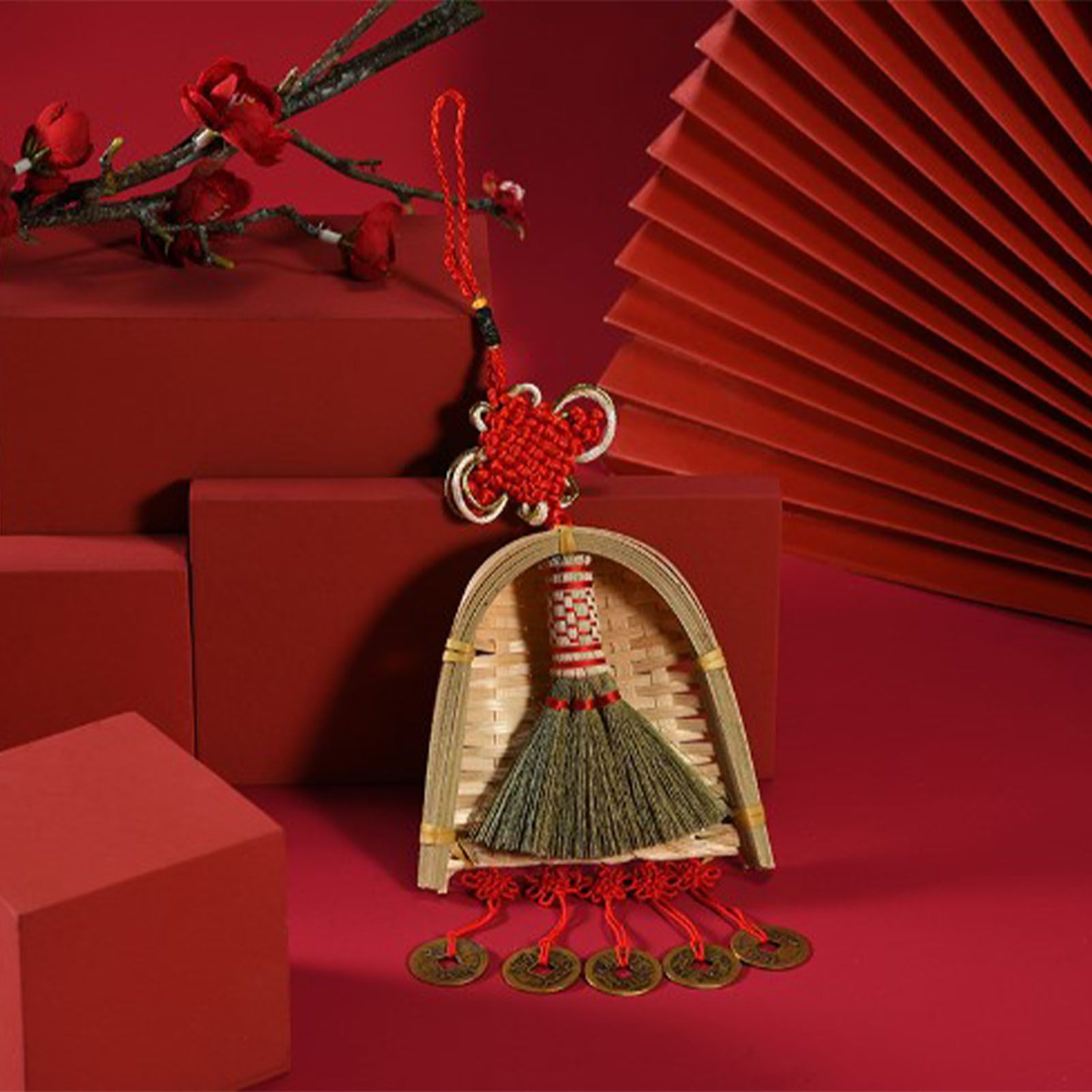 Broom Dustpan Decor Chinese Year Ornament Pendant New Tassel Hanging Decor view 7
