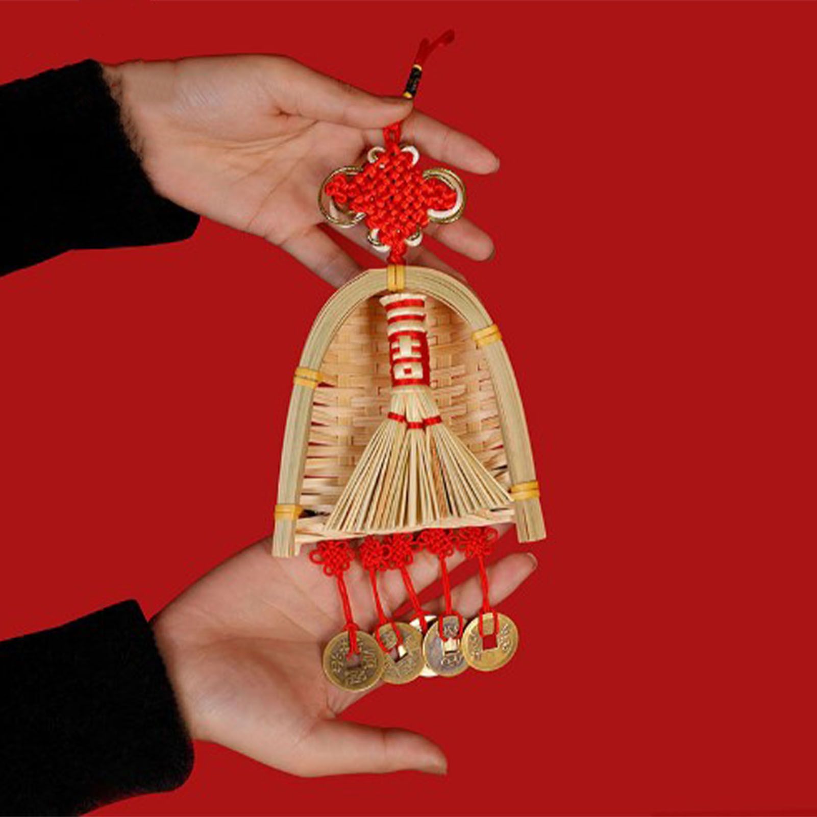 Broom Dustpan Decor Chinese Year Ornament Pendant New Tassel Hanging Decor view 11