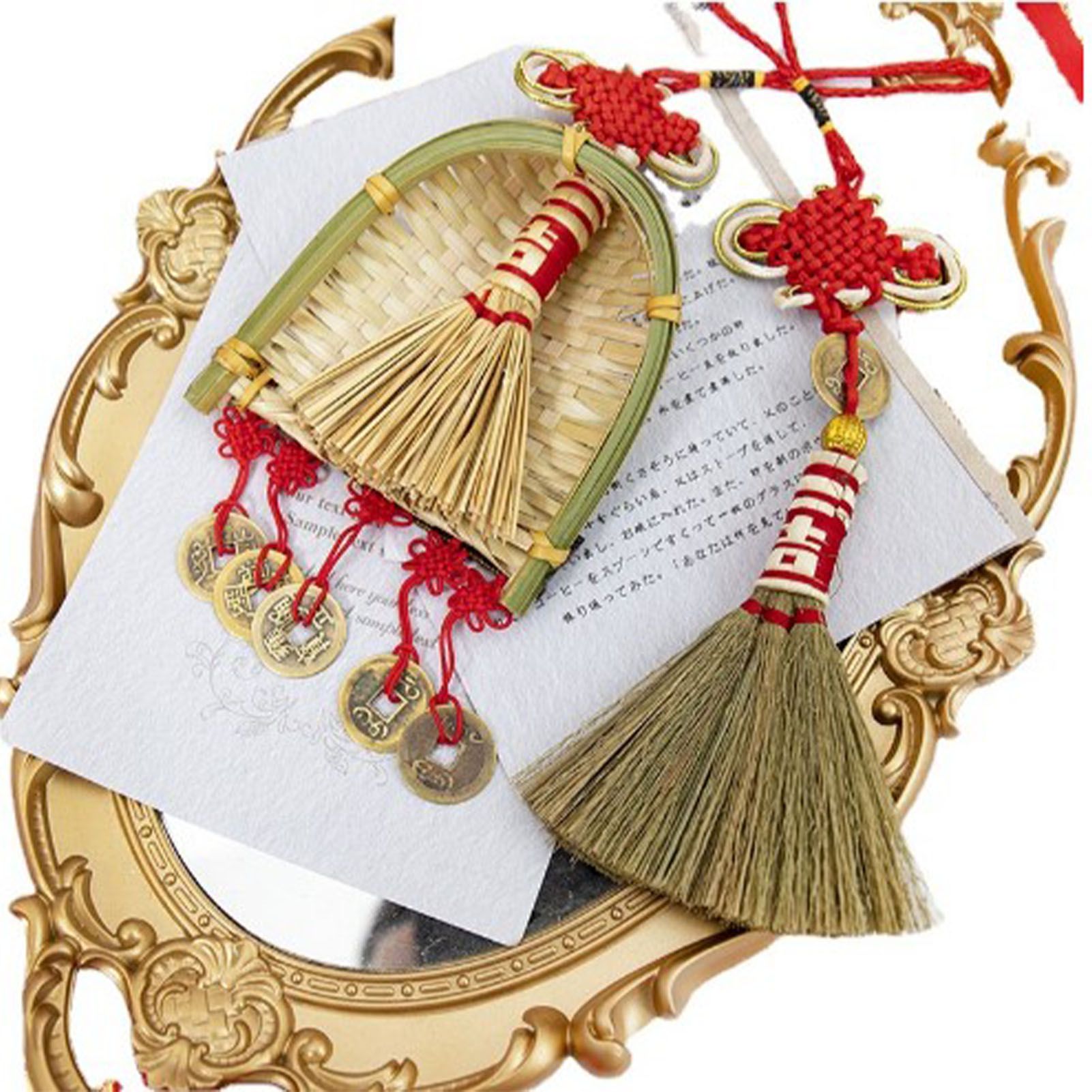 Broom Dustpan Decor Chinese Year Ornament Pendant New Tassel Hanging Decor view 12