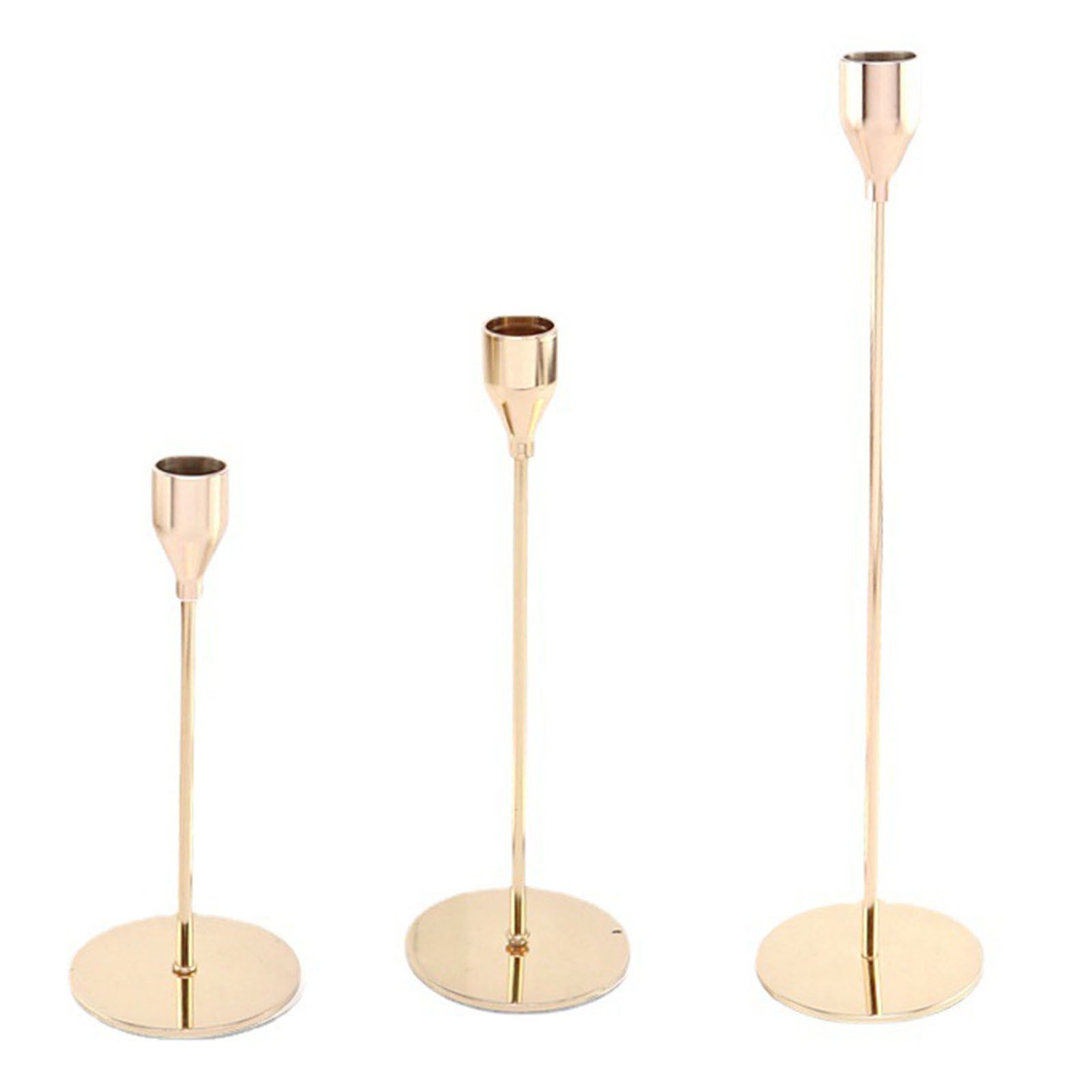 Candle Holders Set of 3 for Taper Candles Decorative Candlestick Metal Stand view 2