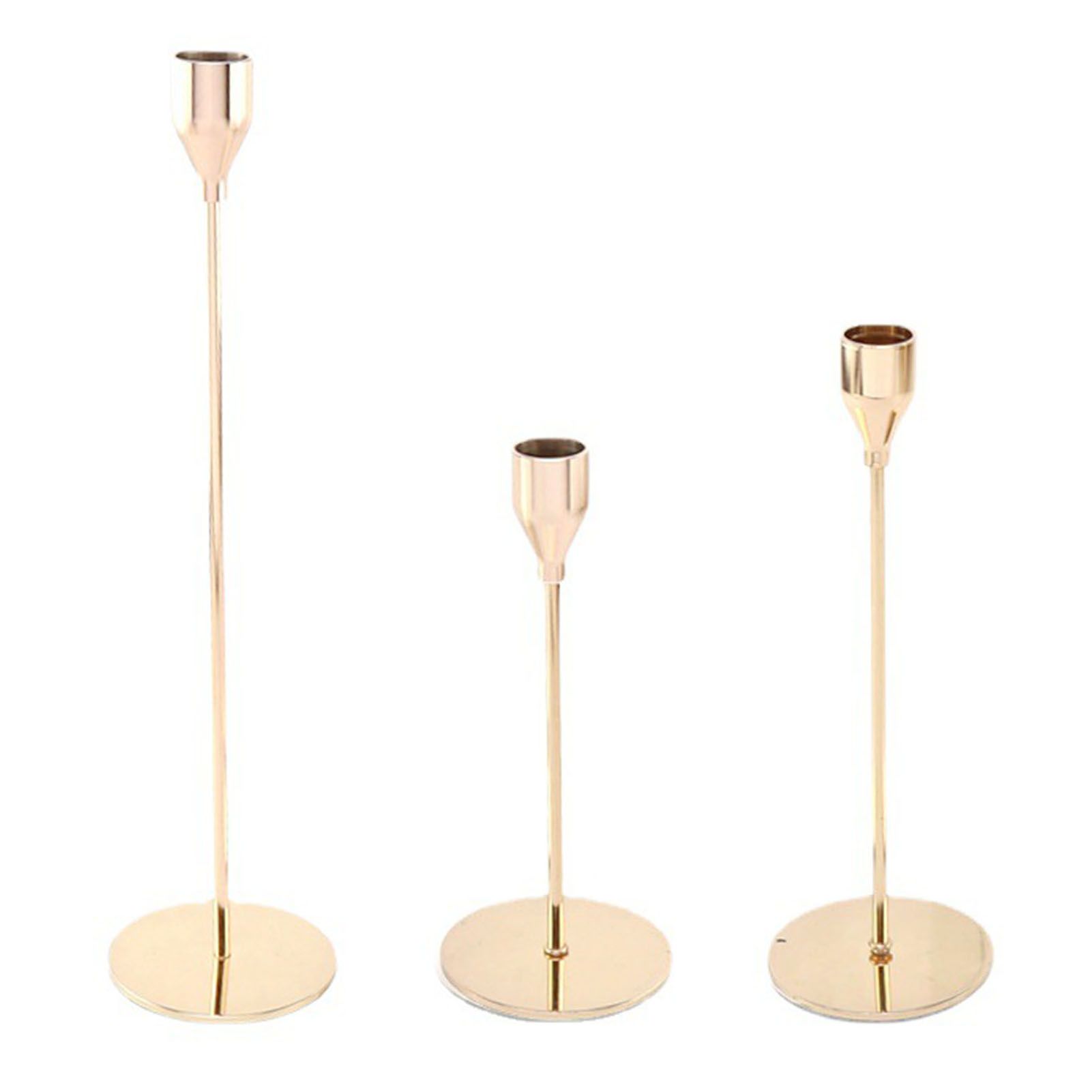 Candle Holders Set of 3 for Taper Candles Decorative Candlestick Metal Stand view 3