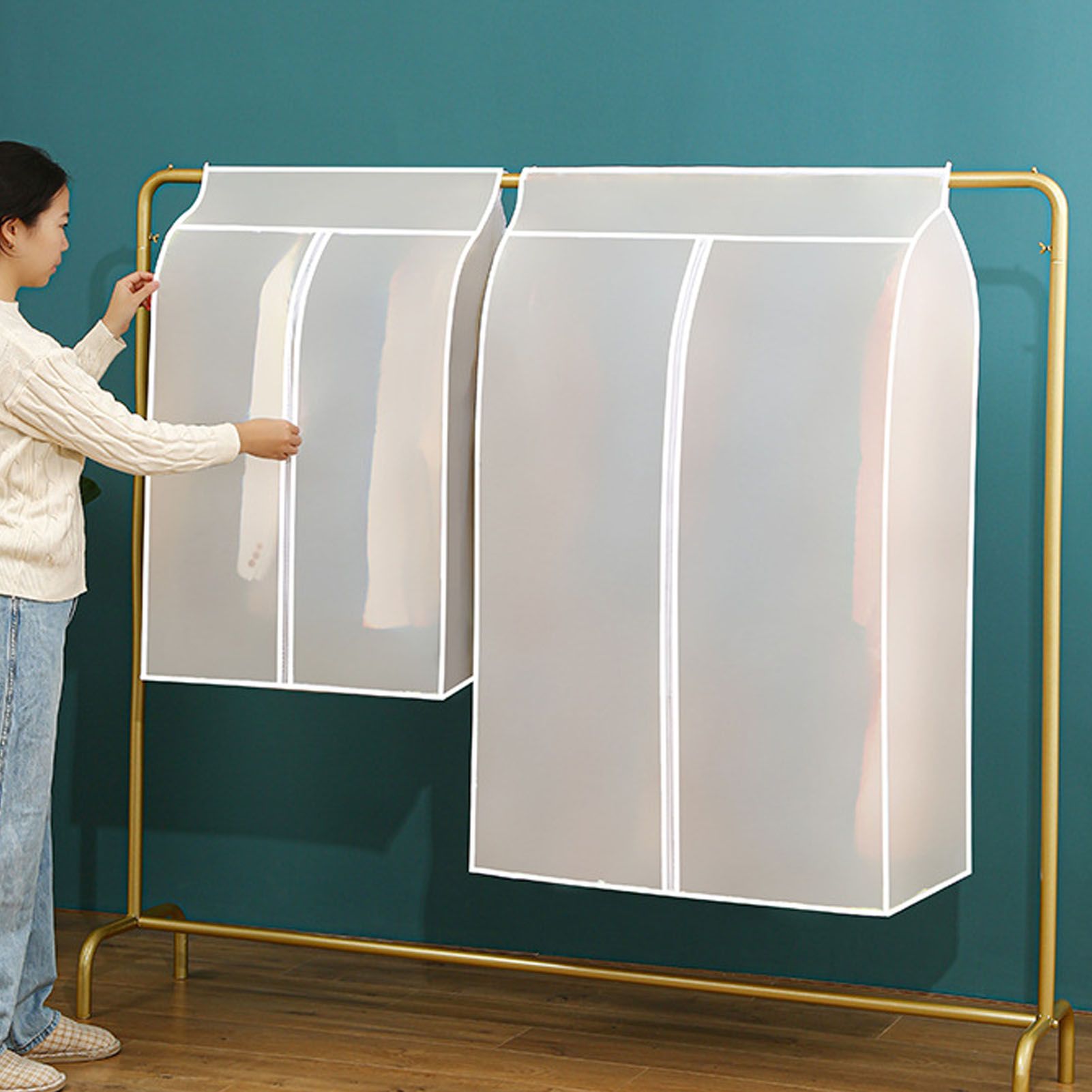 Hanging Garment Bags Transparent Stereo Clothing Dust Cover Home Washable view 5