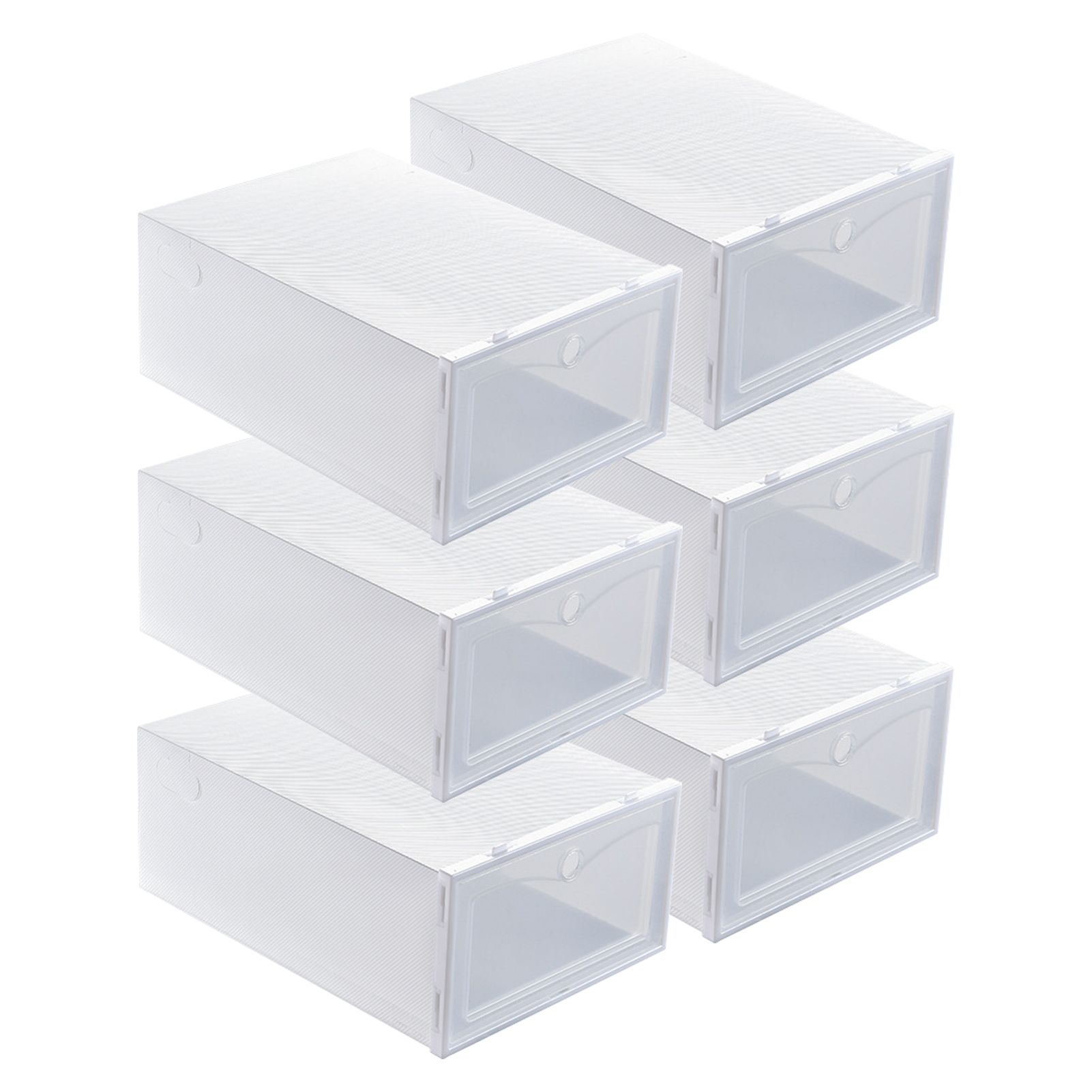 6PCS Shoe Storage Box Large White Thickened Transparent Clamshell Shoe