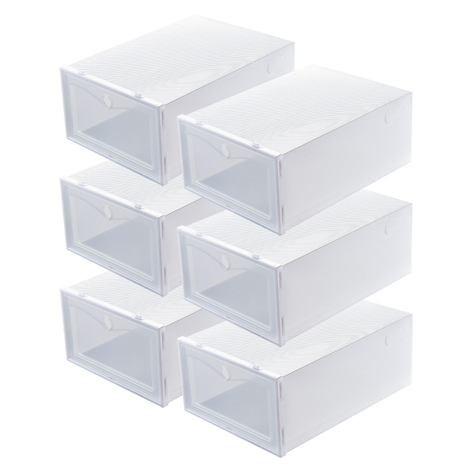 6PCS Shoe Storage Box Large White Thickened Transparent Clamshell Shoe view 2