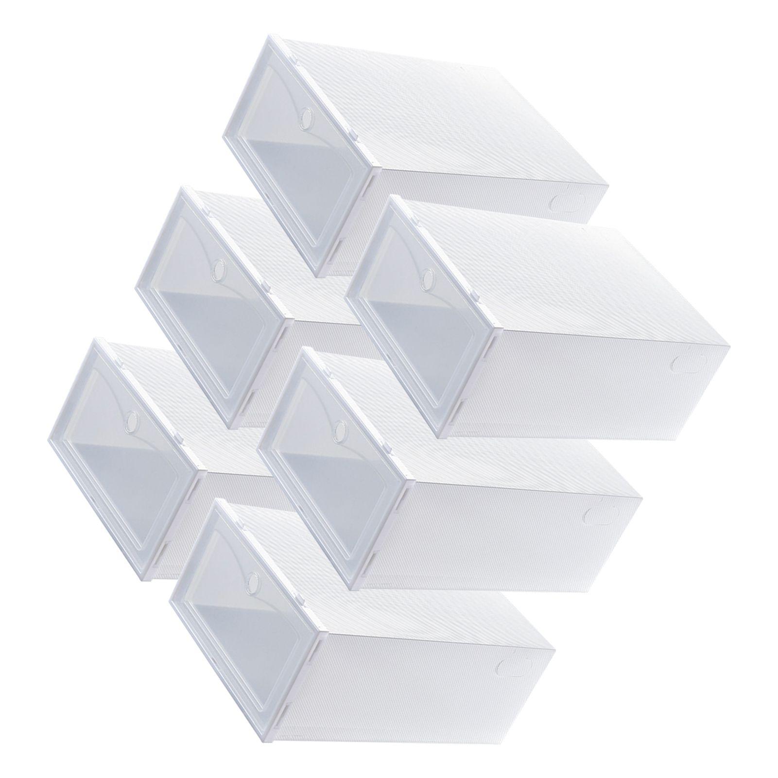 6PCS Shoe Storage Box Large White Thickened Transparent Clamshell Shoe view 4